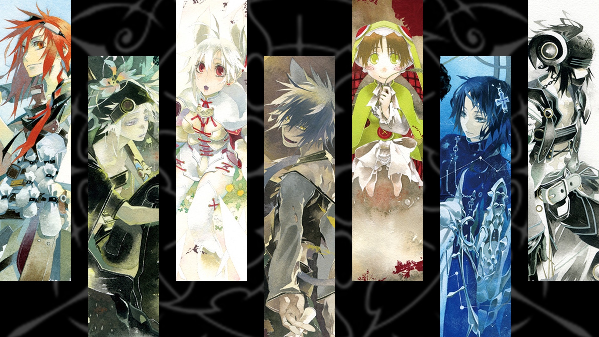 Characters from Guilty Crown and other anime series HD Wallpaper