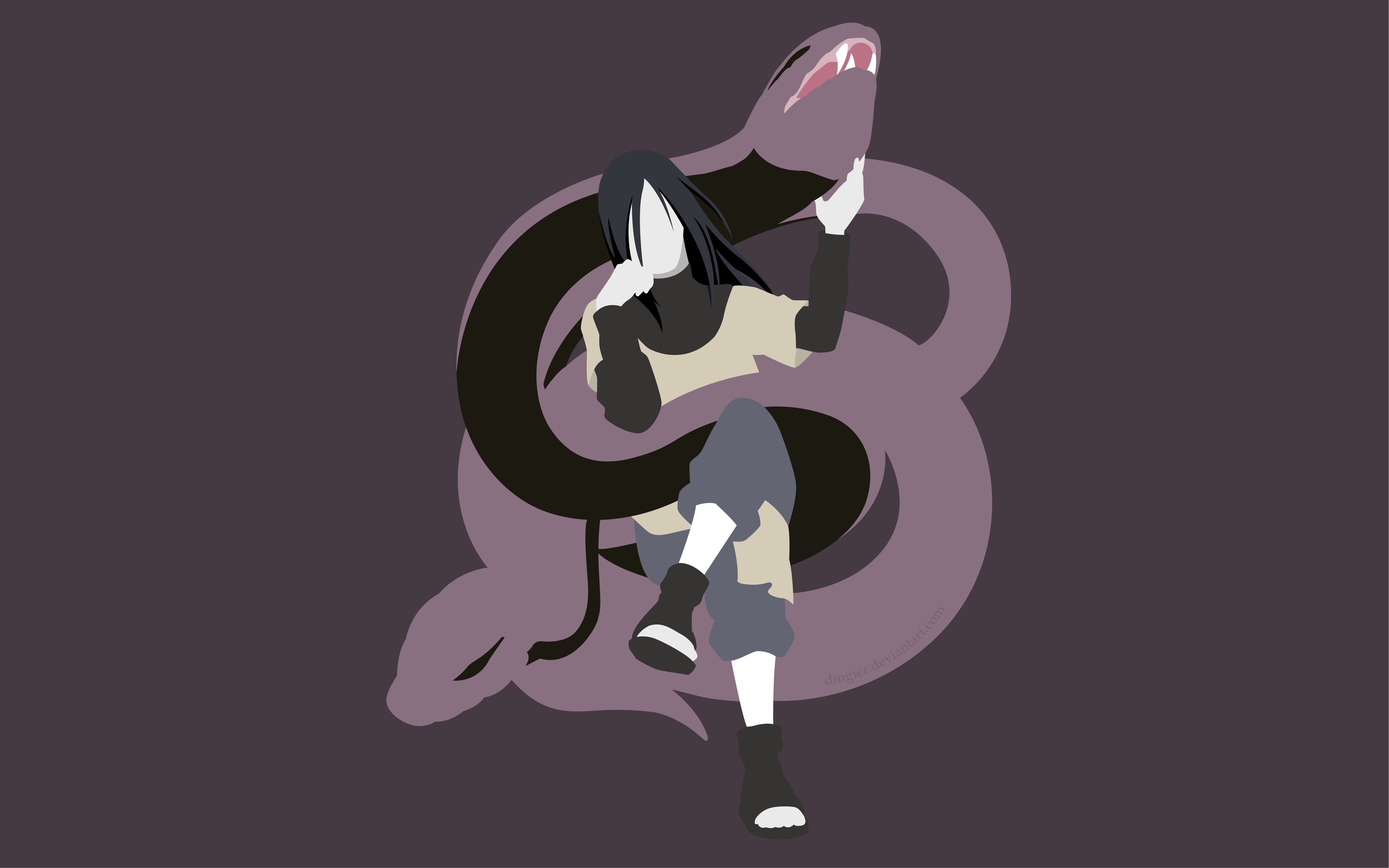 Orochimaru from Naruto with a snake HD Wallpaper