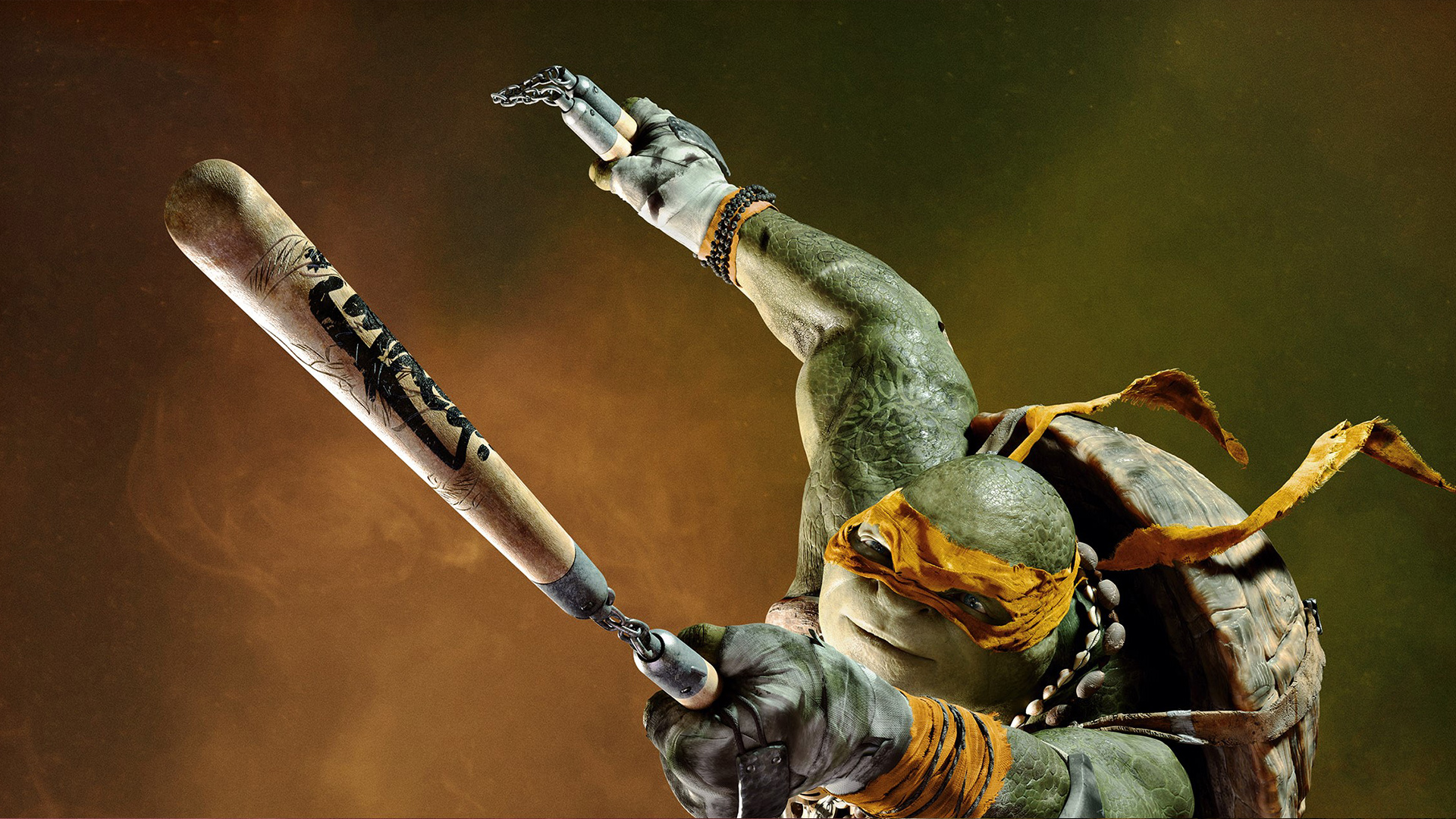 Michelangelo from TMNT with Nunchucks HD Wallpaper