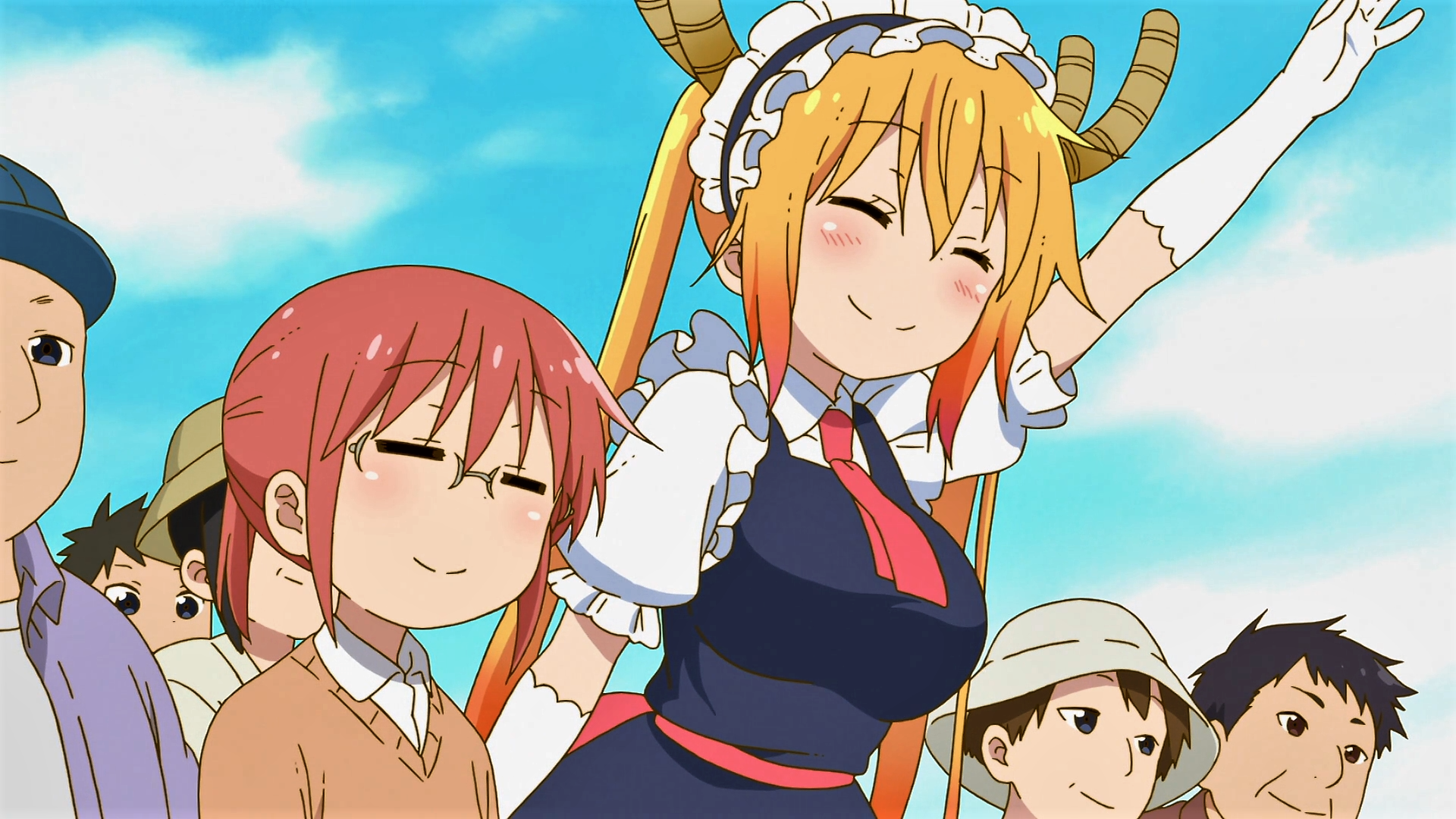 Tohru and Kobayashi from Miss Kobayashi's Dragon Maid HD Wallpaper