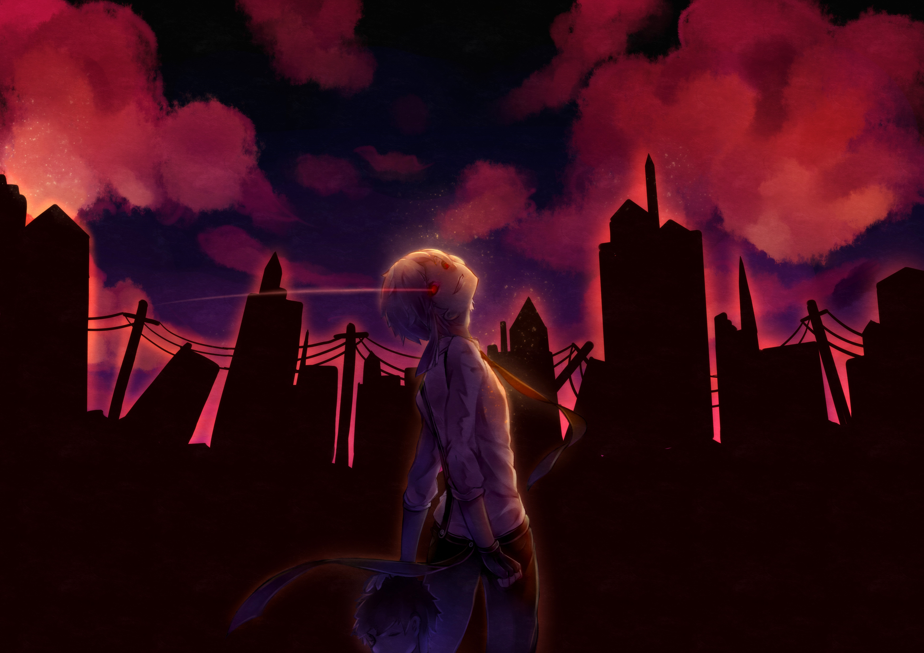 Atsushi Nakajima in a ruined city HD Wallpaper