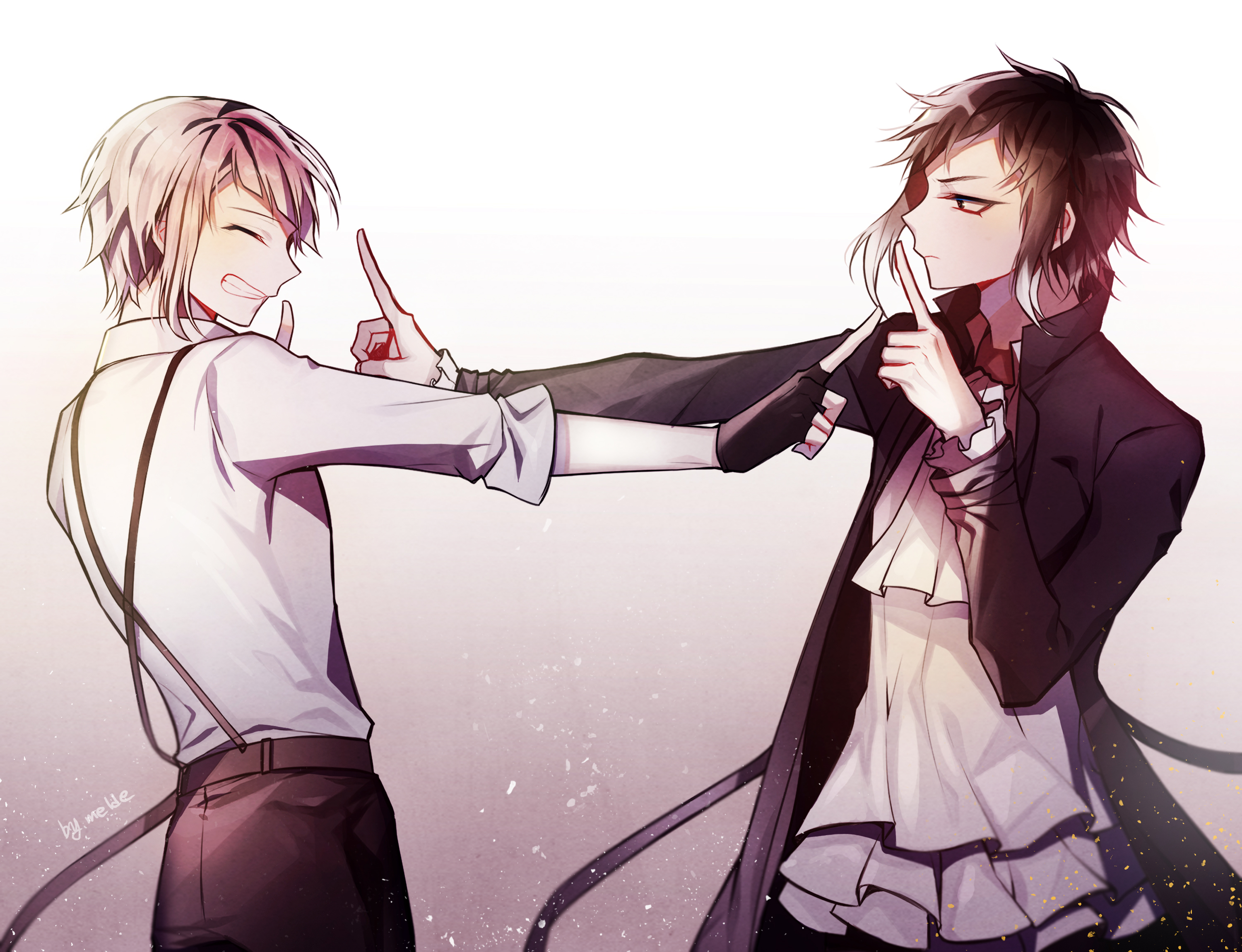 Atsushi Nakajima and Ryunosuke Akutagawa from Bungo Stray Dogs HD Wallpaper