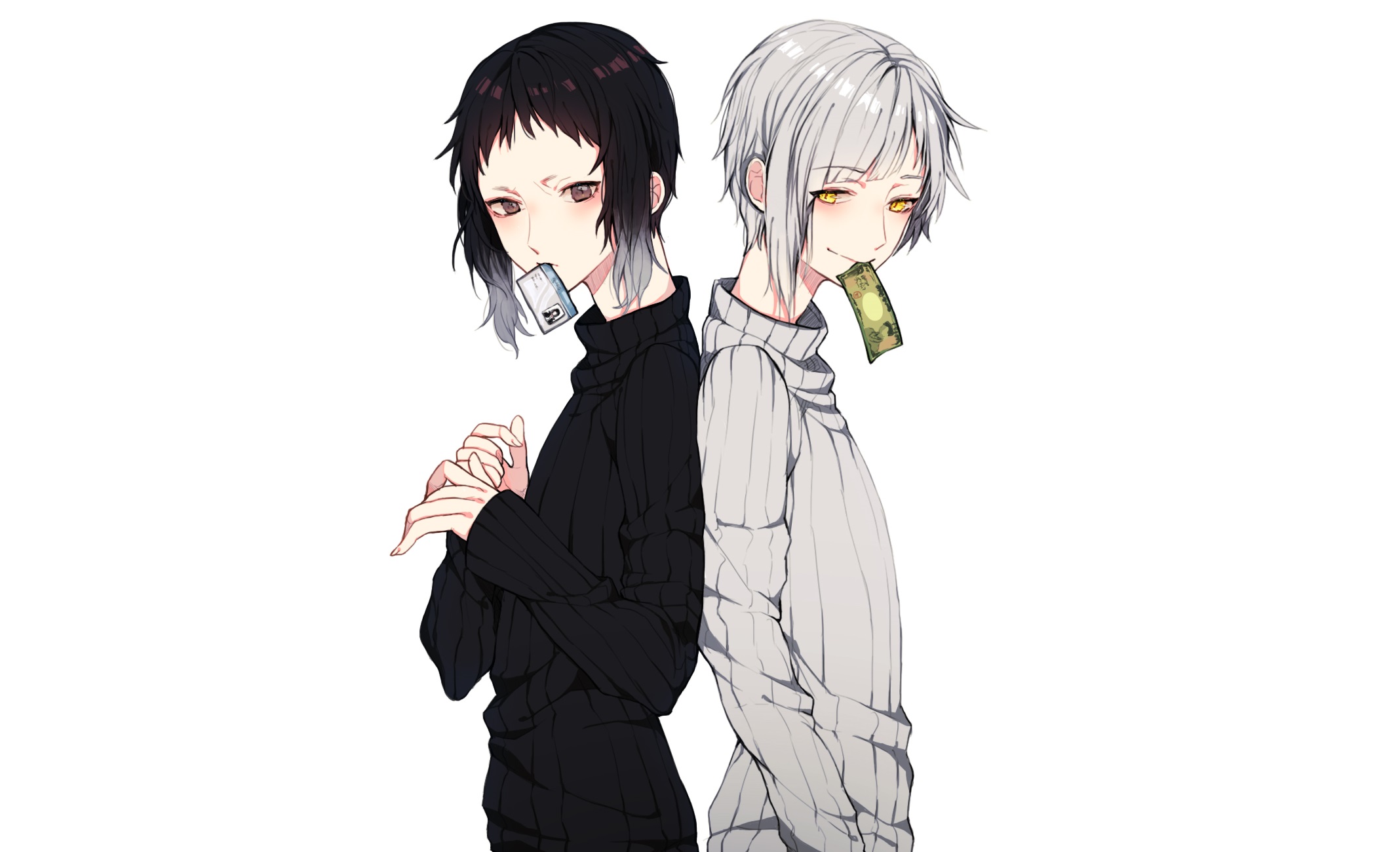 Atsushi Nakajima and Ryunosuke Akutagawa from Bungo Stray Dogs HD Wallpaper