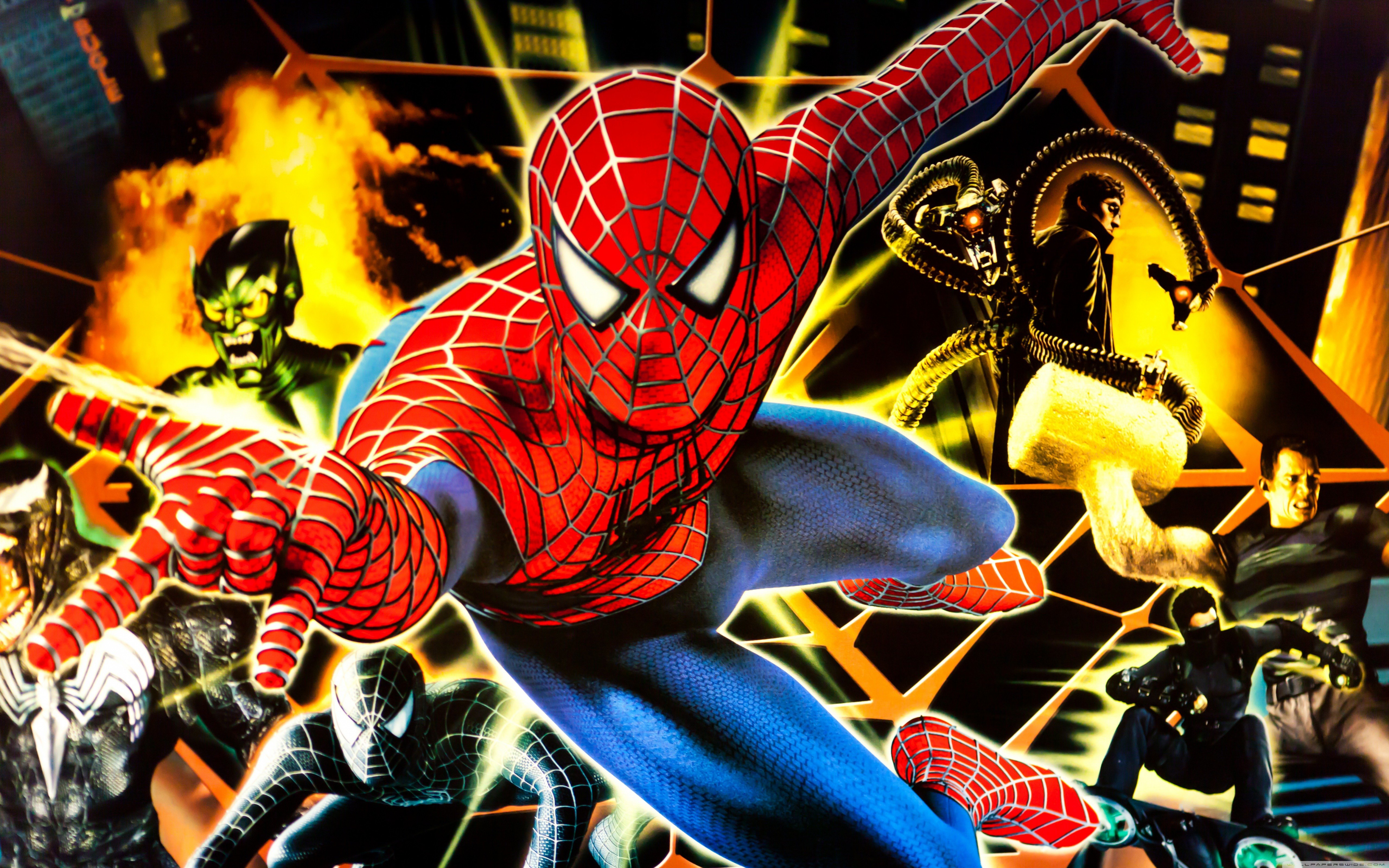 Spider-Man and villains from Spider-Man HD Wallpaper