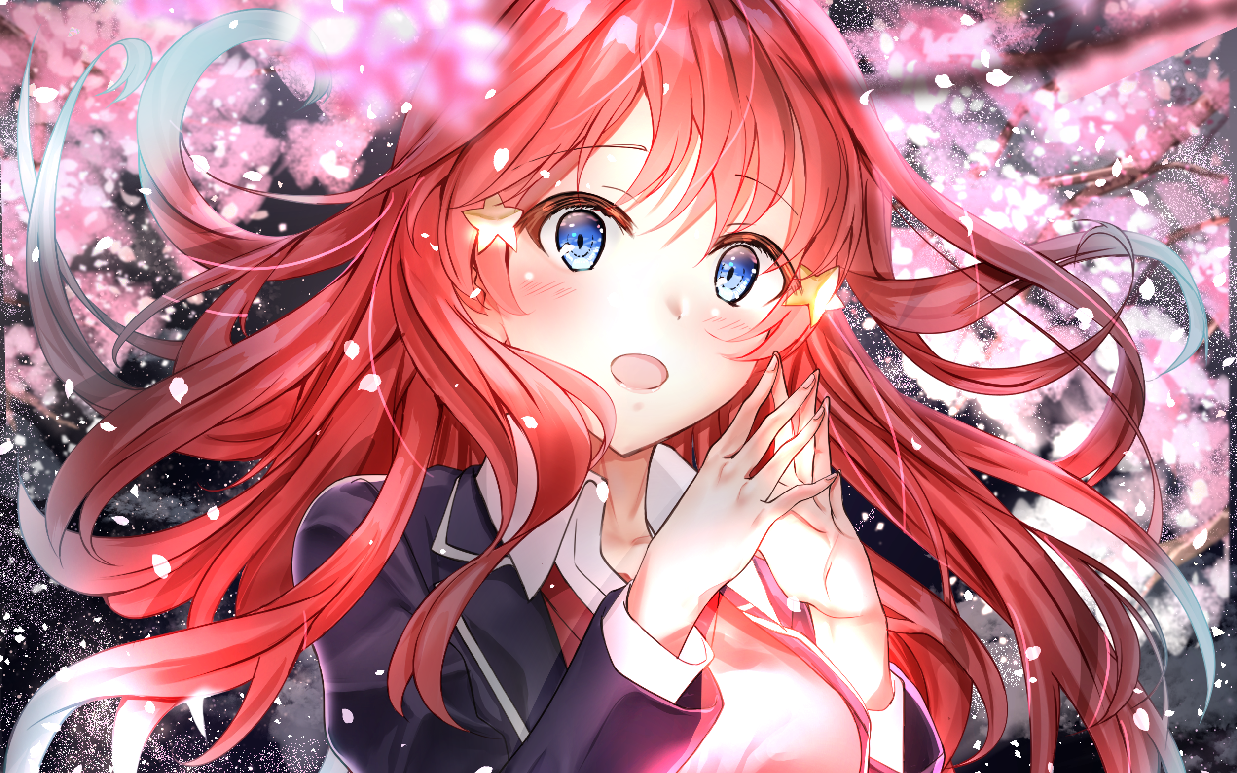 Itsuki Nakano with Cherry Blossoms HD Wallpaper