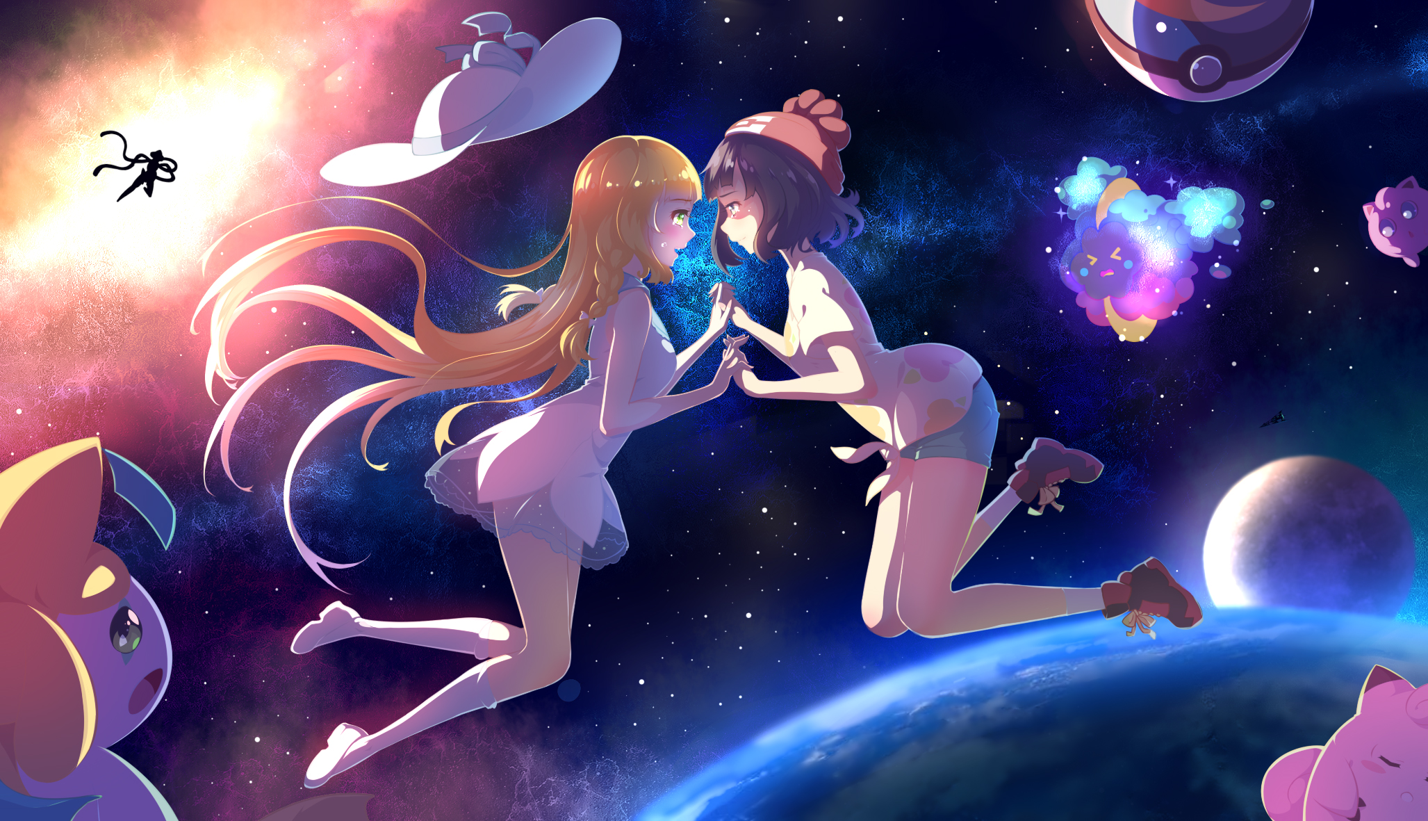 Lillie and Selene from Pokémon in Space HD Wallpaper