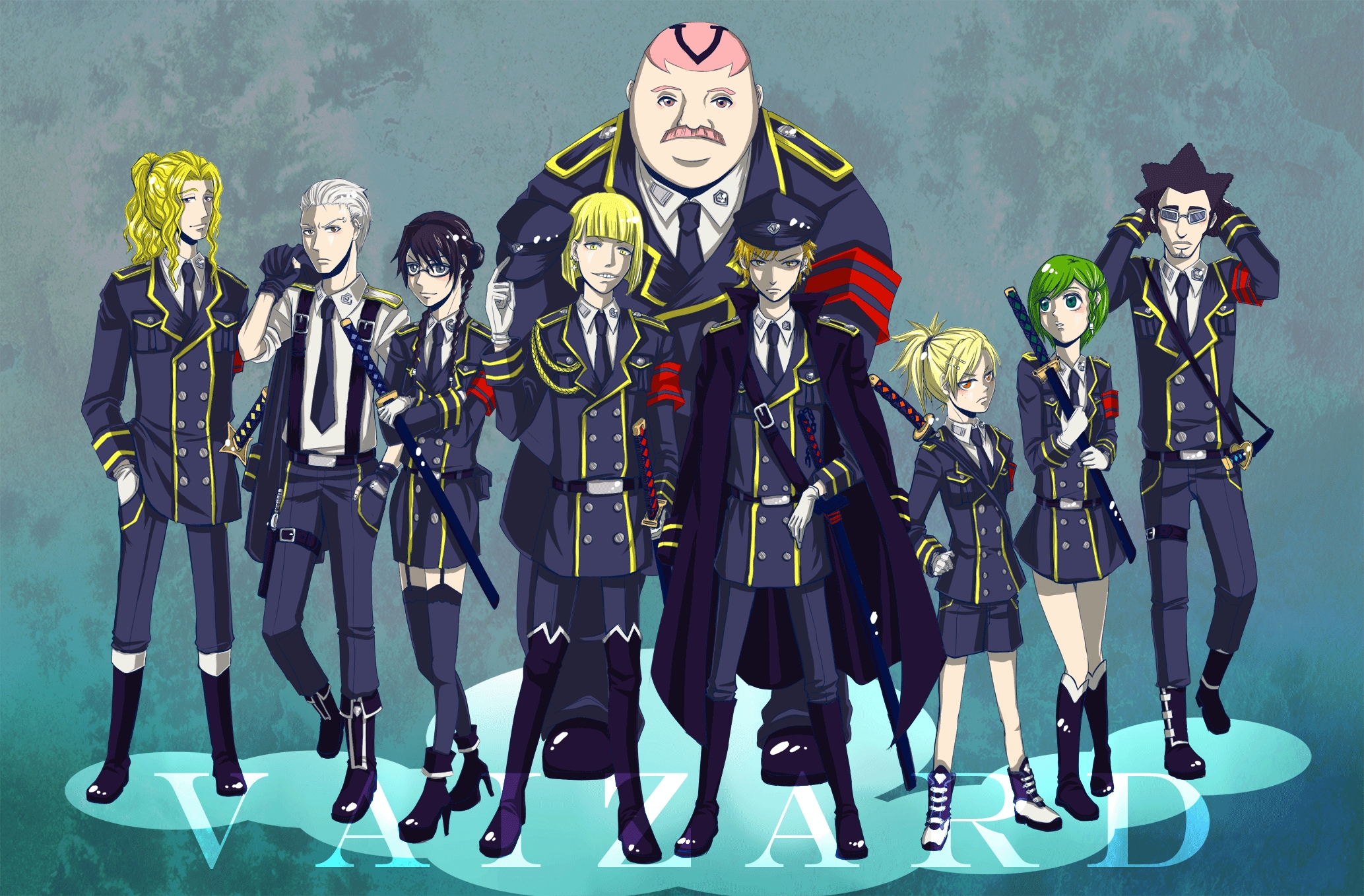 Group of characters in military uniforms HD Wallpaper