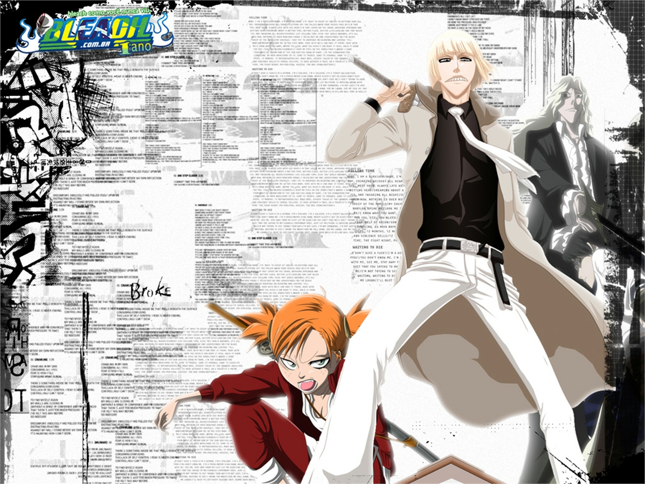 Hiyori Sarugaki and Shinji Hirako from Bleach HD Wallpaper