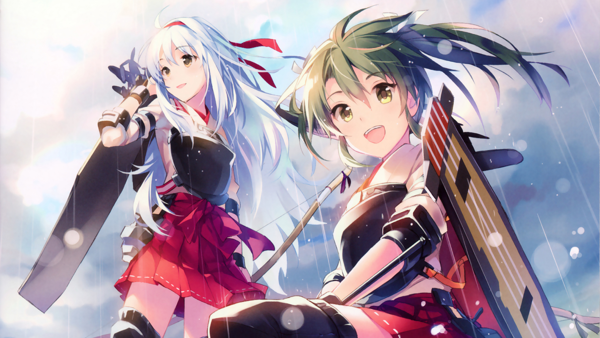 Zuikaku from Kancolle in the rain HD Wallpaper