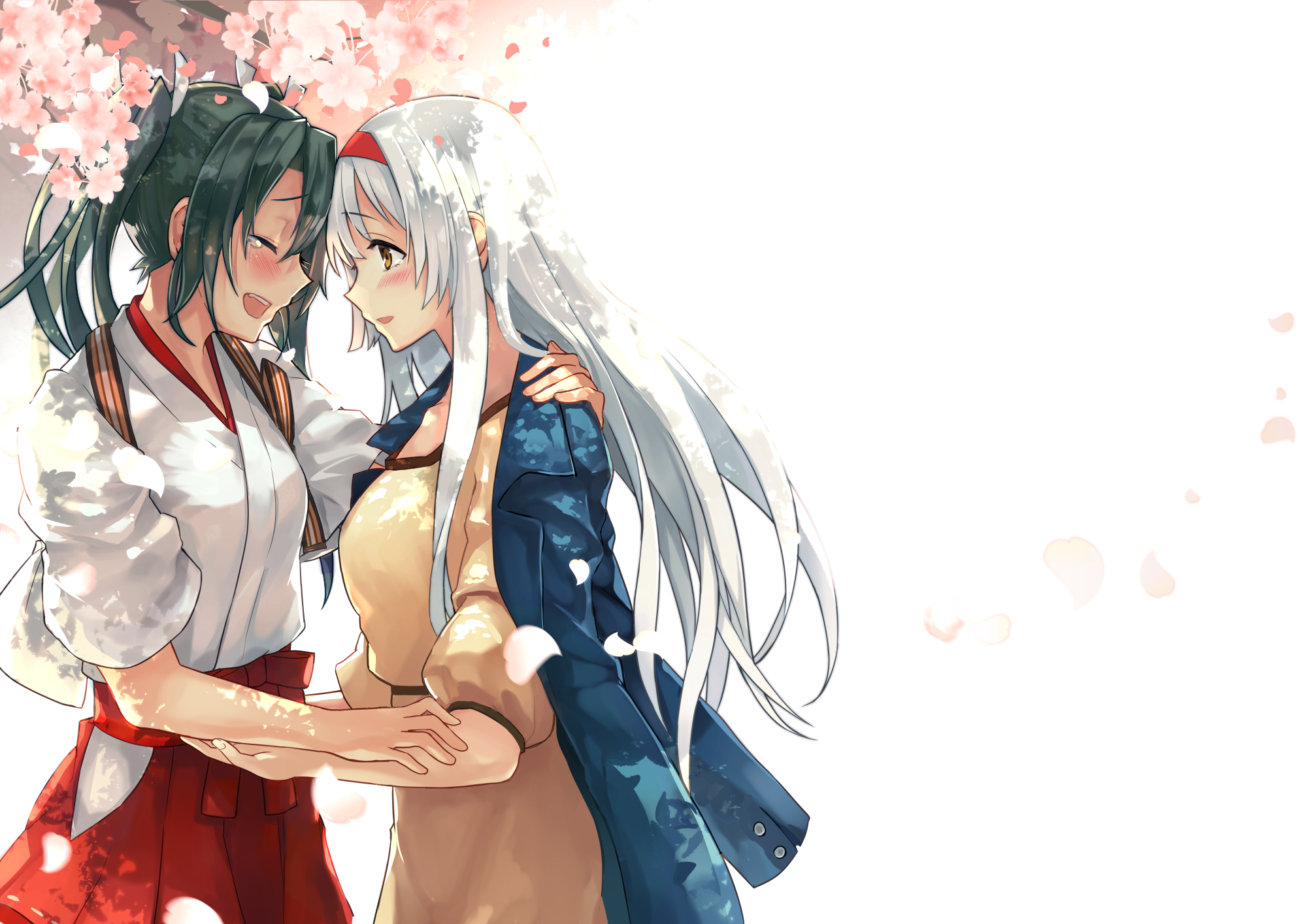 Zuikaku from Kancolle embracing another woman HD Wallpaper