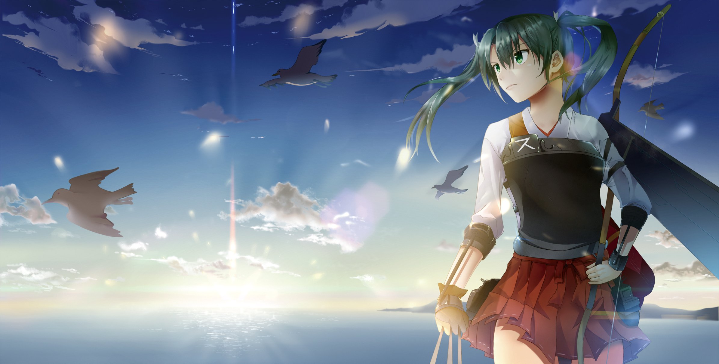 Zuikaku from Kancolle with bow and arrow HD Wallpaper