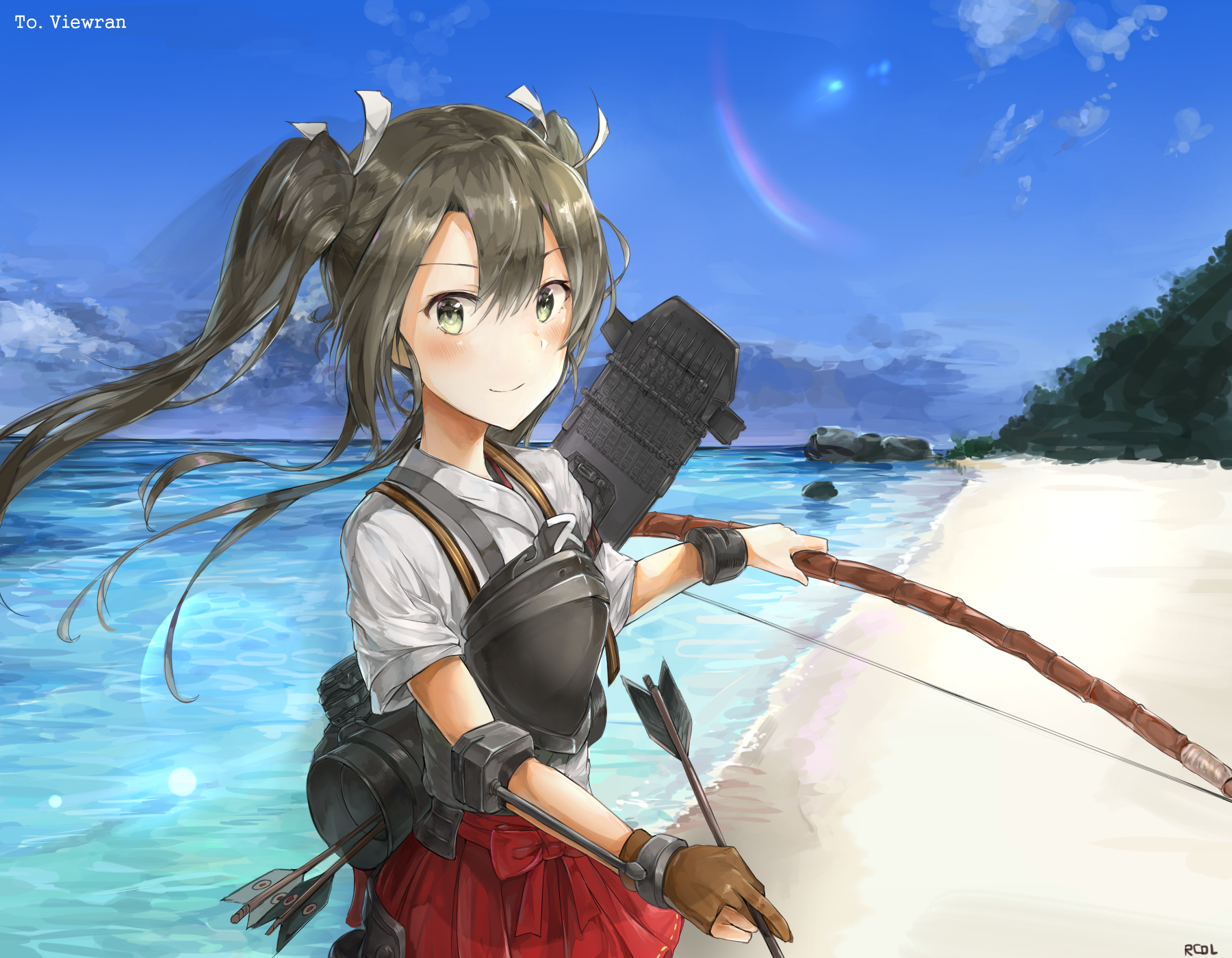 Zuikaku from Kancolle on a beach HD Wallpaper