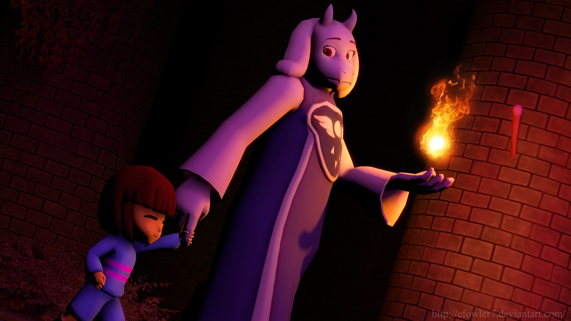 Toriel and Frisk from Undertale HD Wallpaper