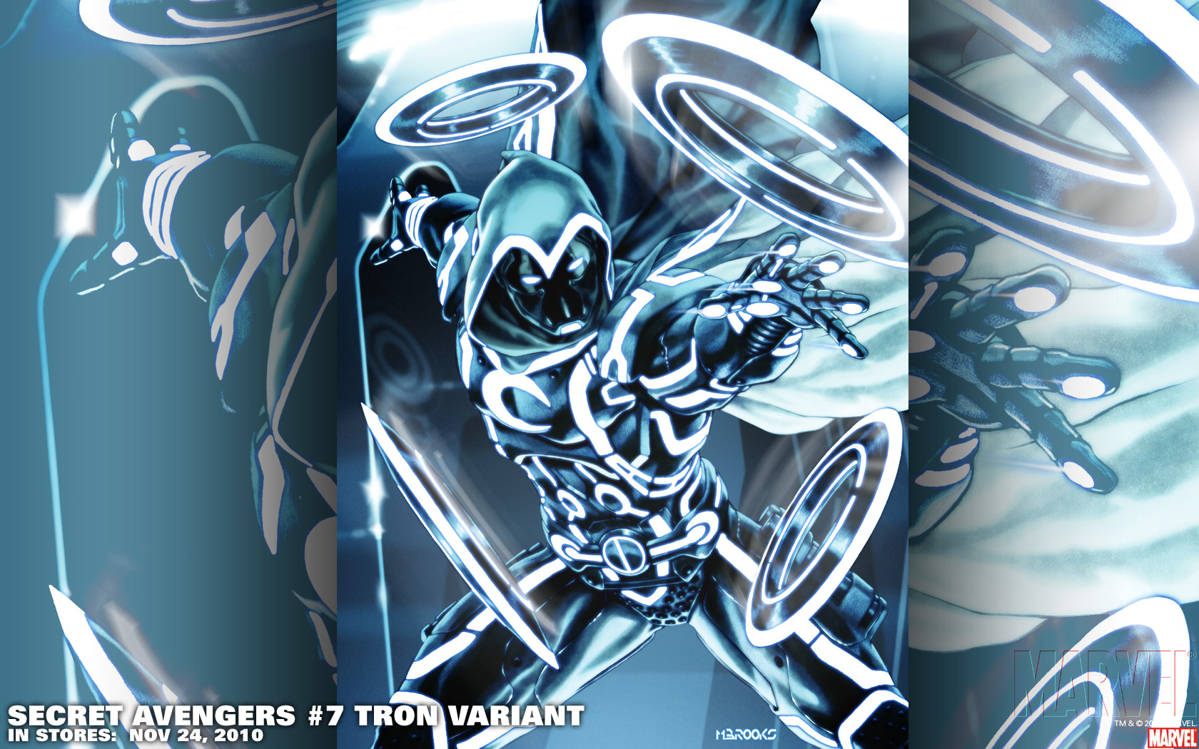 Moon Knight from Secret Avengers #7 Tron Variant HD Wallpaper