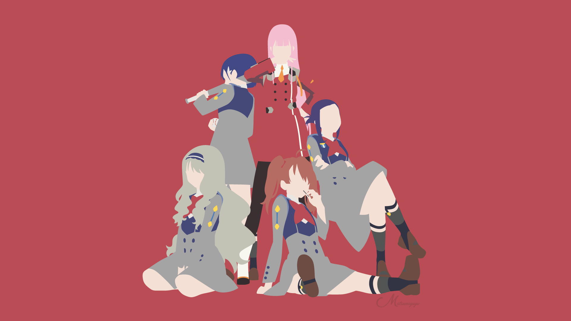 Group of girls from Darling in the Franxx HD Wallpaper
