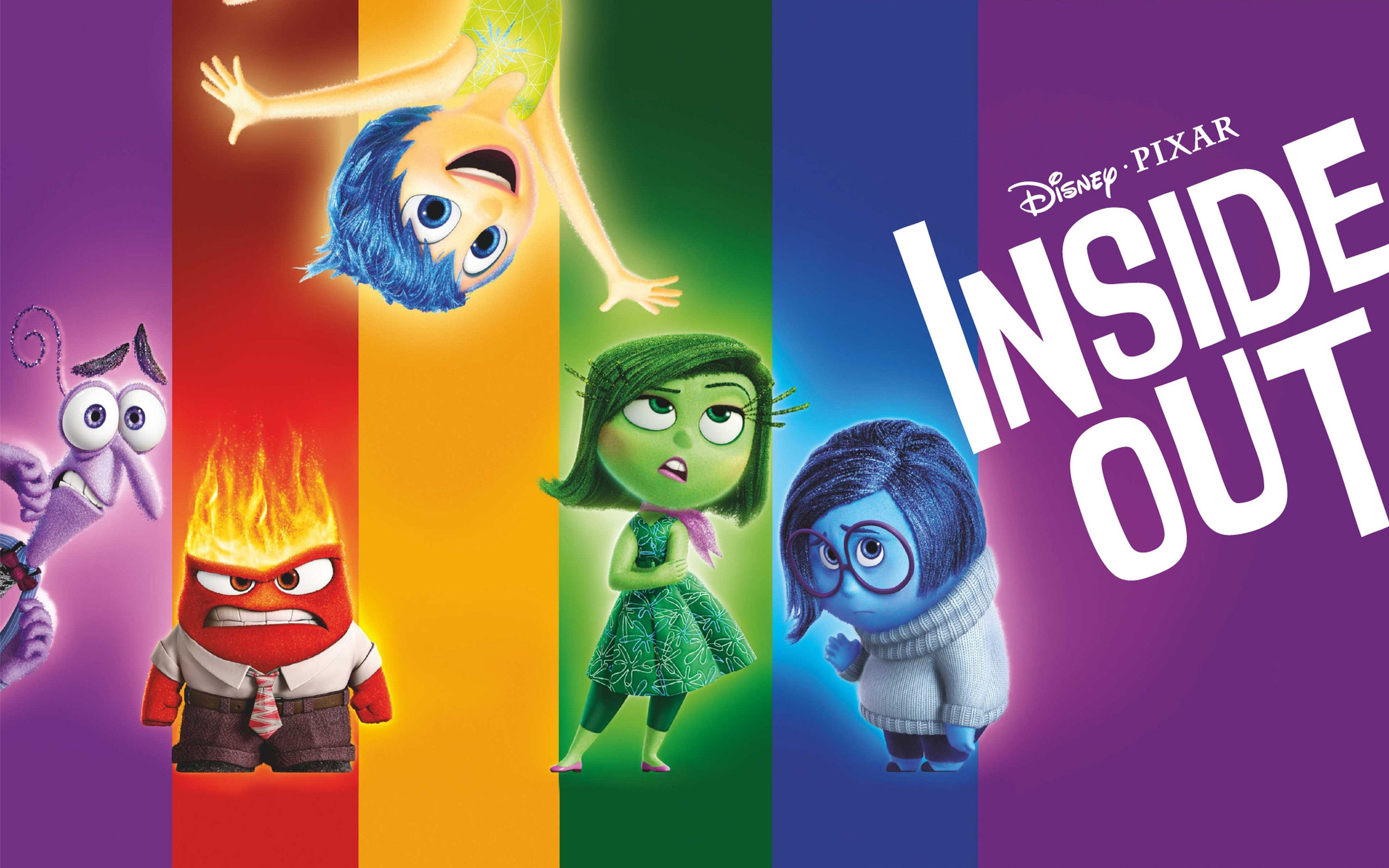 Inside Out Characters Fear, Anger, Disgust, Sadness, and Joy HD Wallpaper