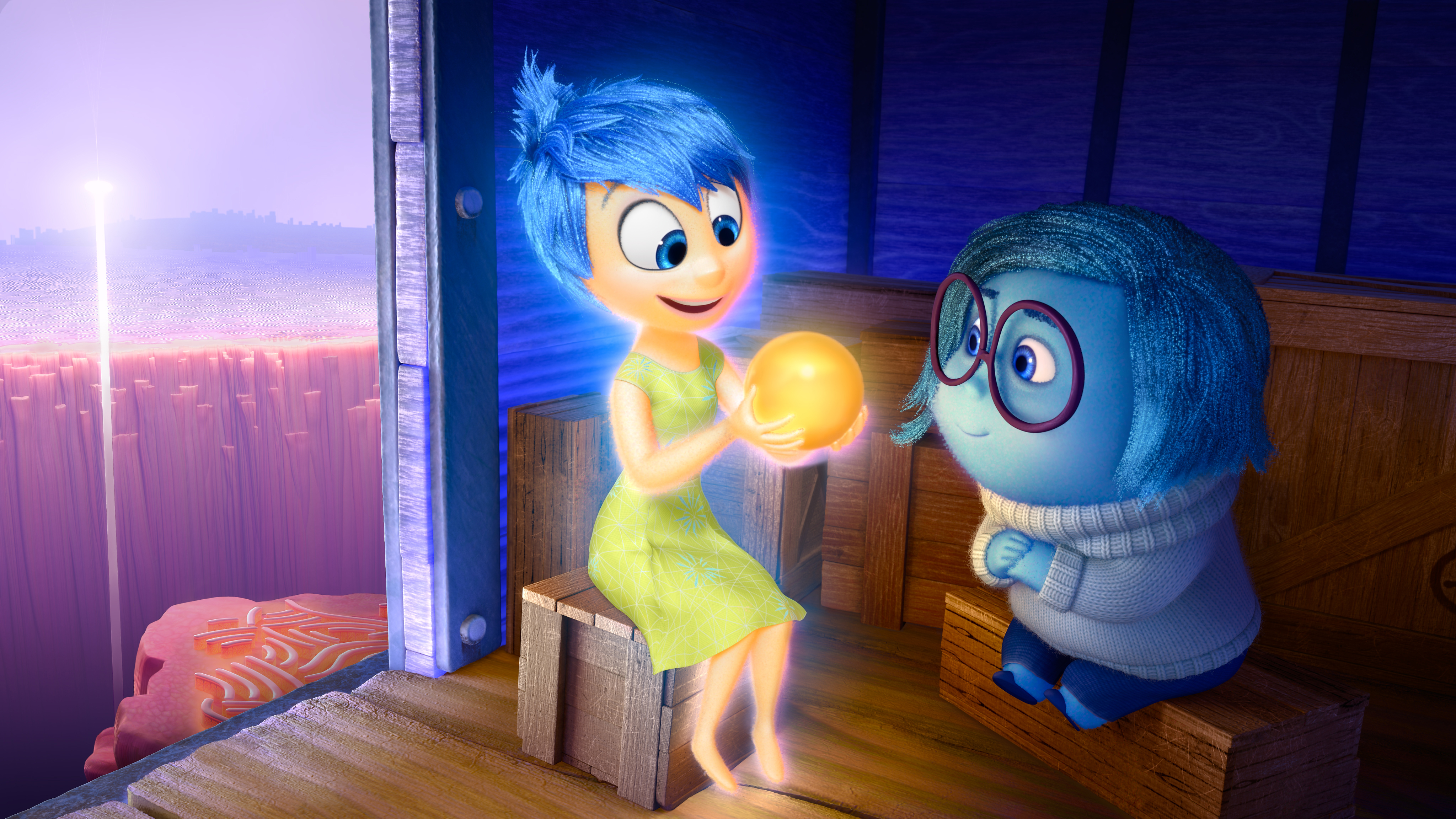 Joy and Sadness from Inside Out HD Wallpaper