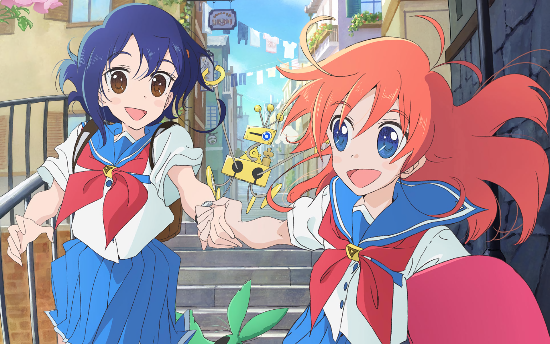 Kokona and Papika from Flip Flappers HD Wallpaper