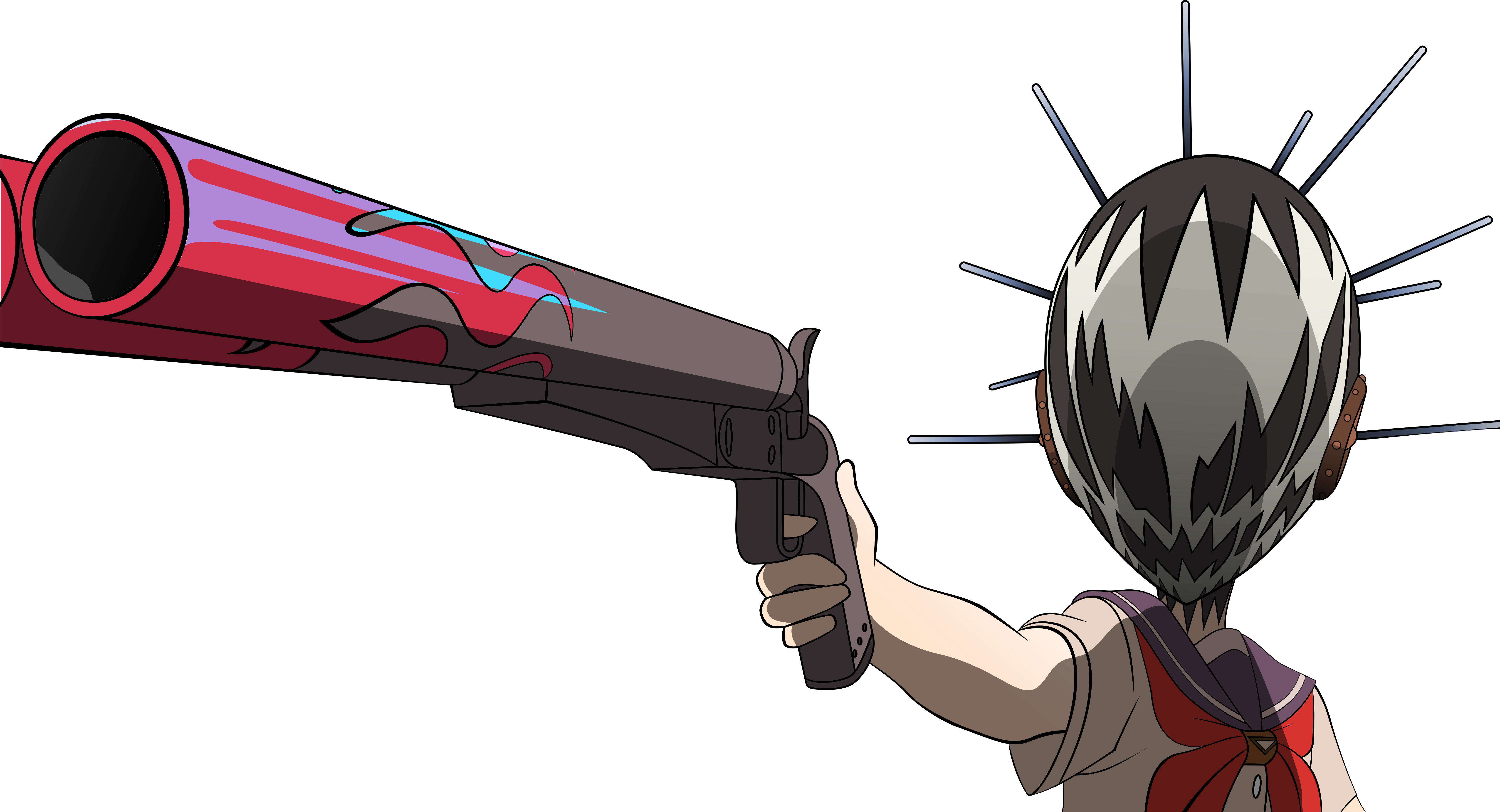 Kokona from Flip Flappers holding a gun HD Wallpaper