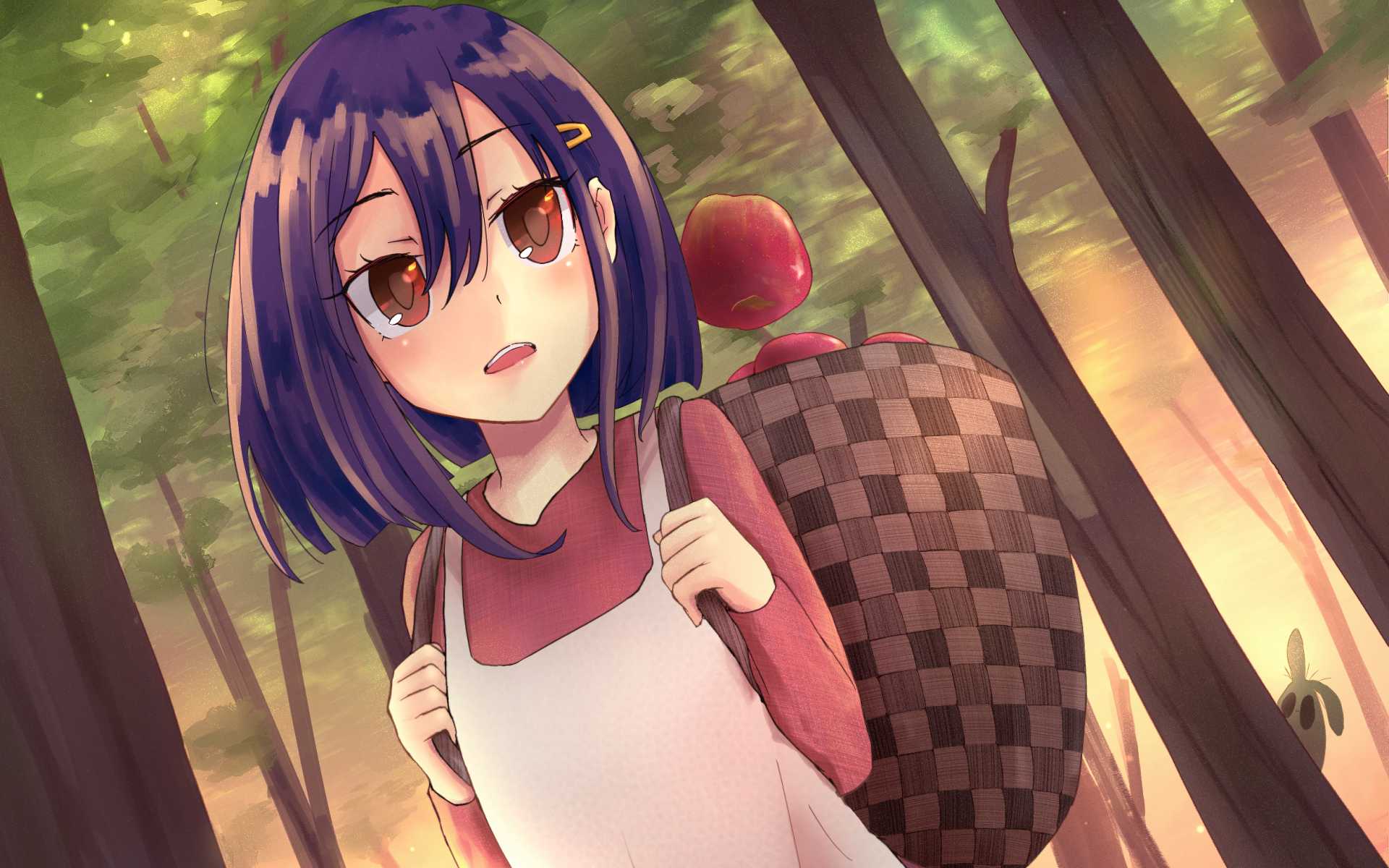Kokona from Flip Flappers in a forest HD Wallpaper