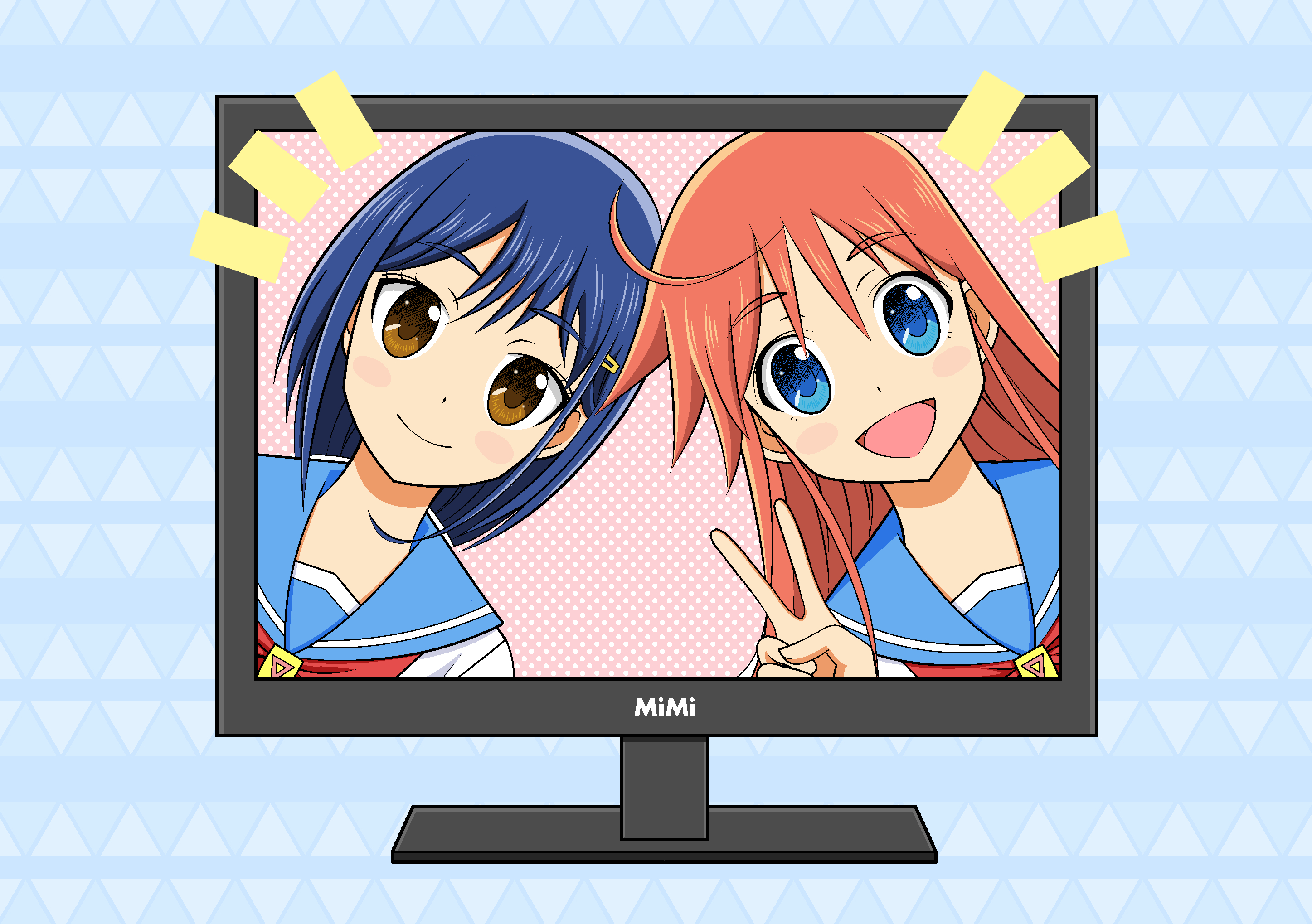 Kokona from Flip Flappers on a Monitor HD Wallpaper