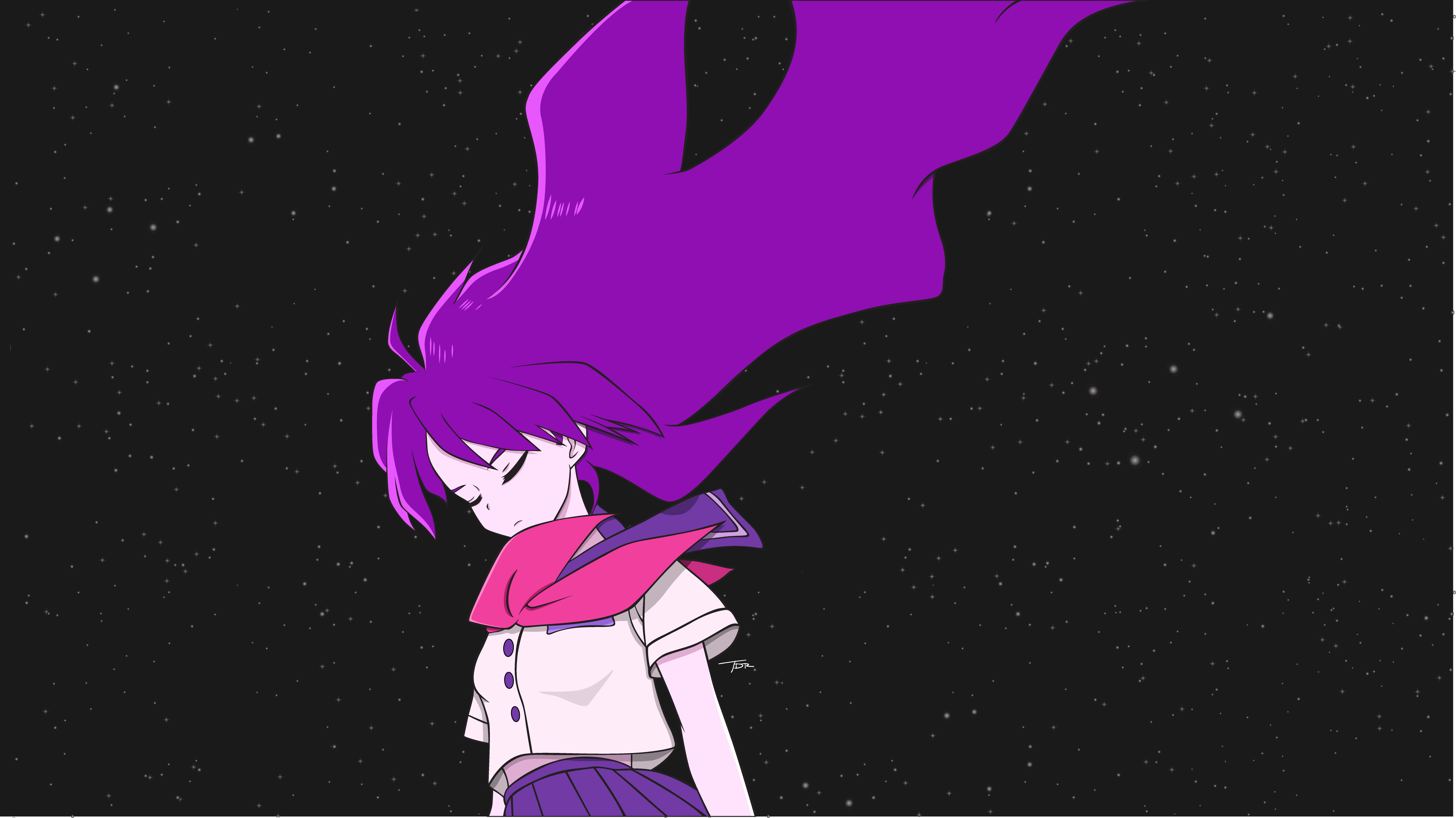 Kokona from Flip Flappers in space HD Wallpaper
