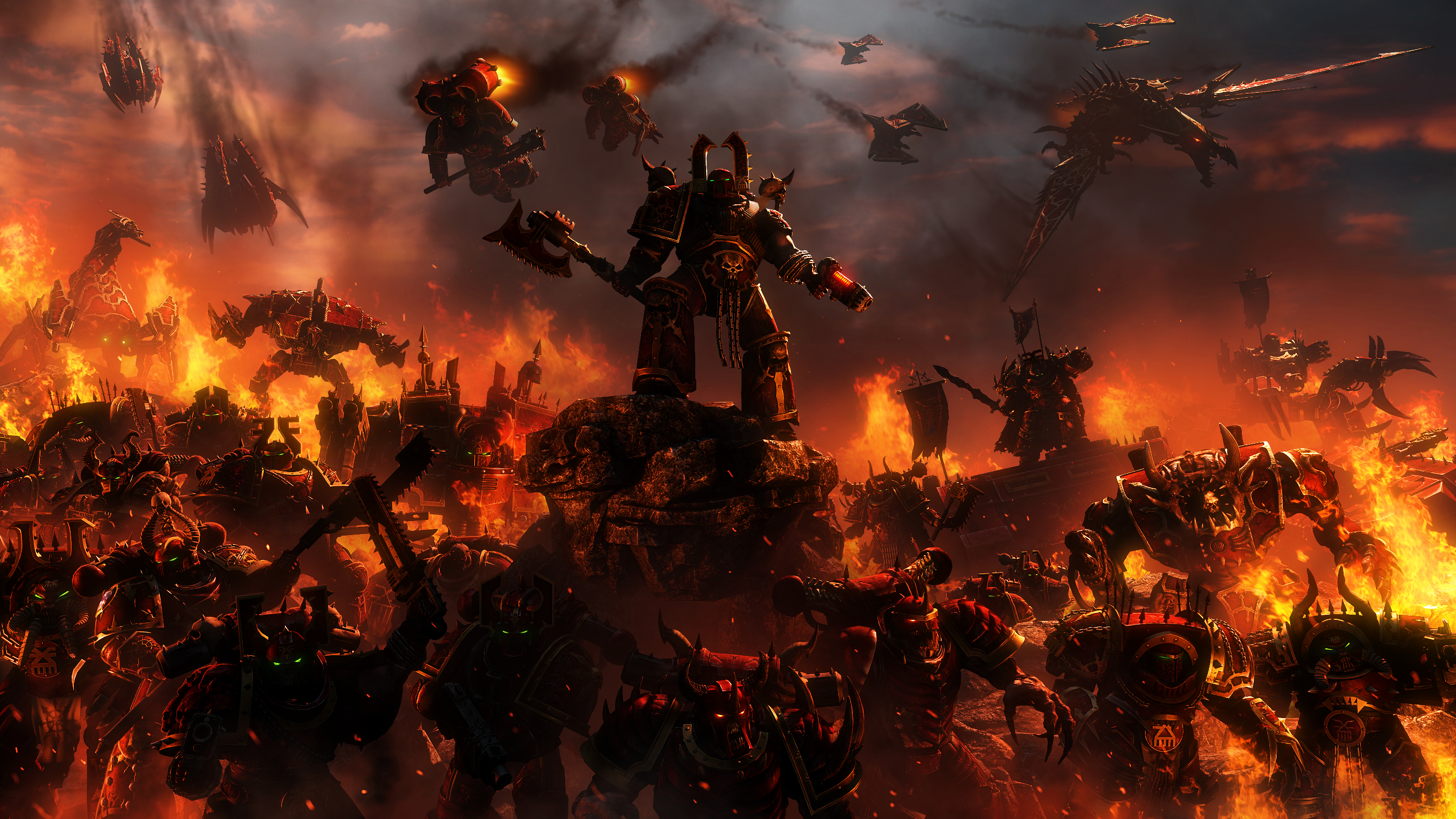 Chaos Space Marines in battle HD Wallpaper