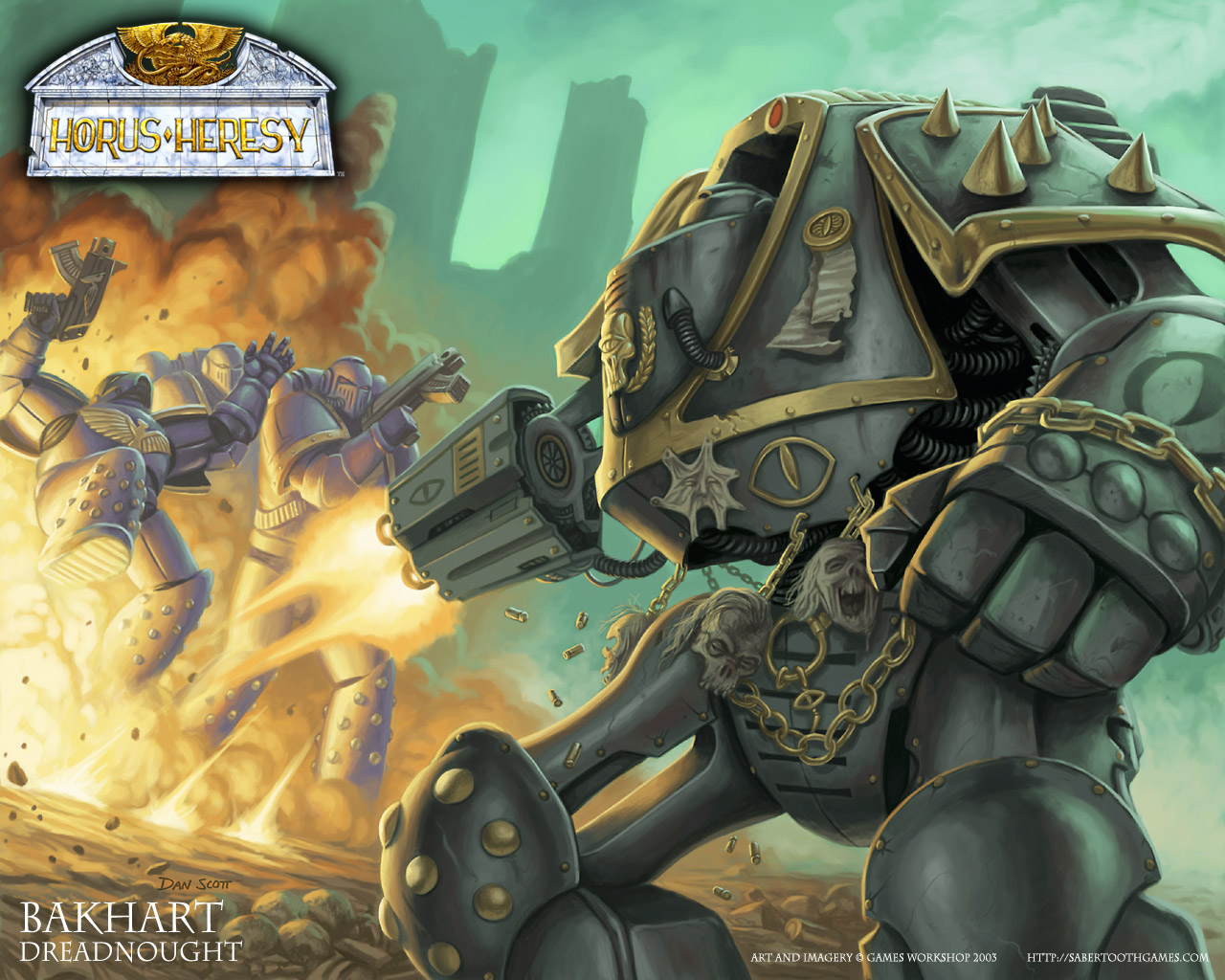 Horus Heresy Bakhart Dreadnought Space Marines HD Wallpaper