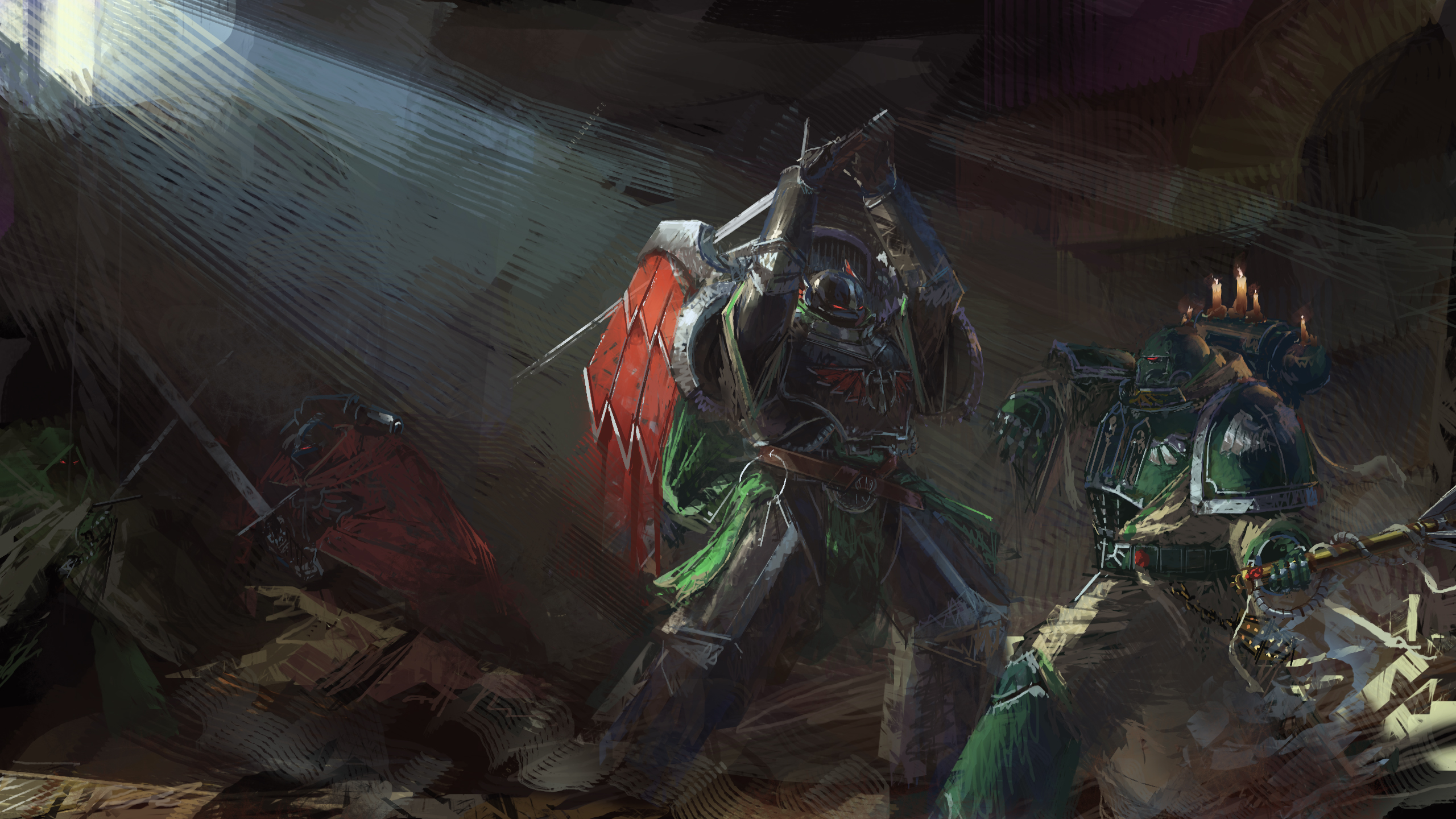 Space Marines in combat HD Wallpaper