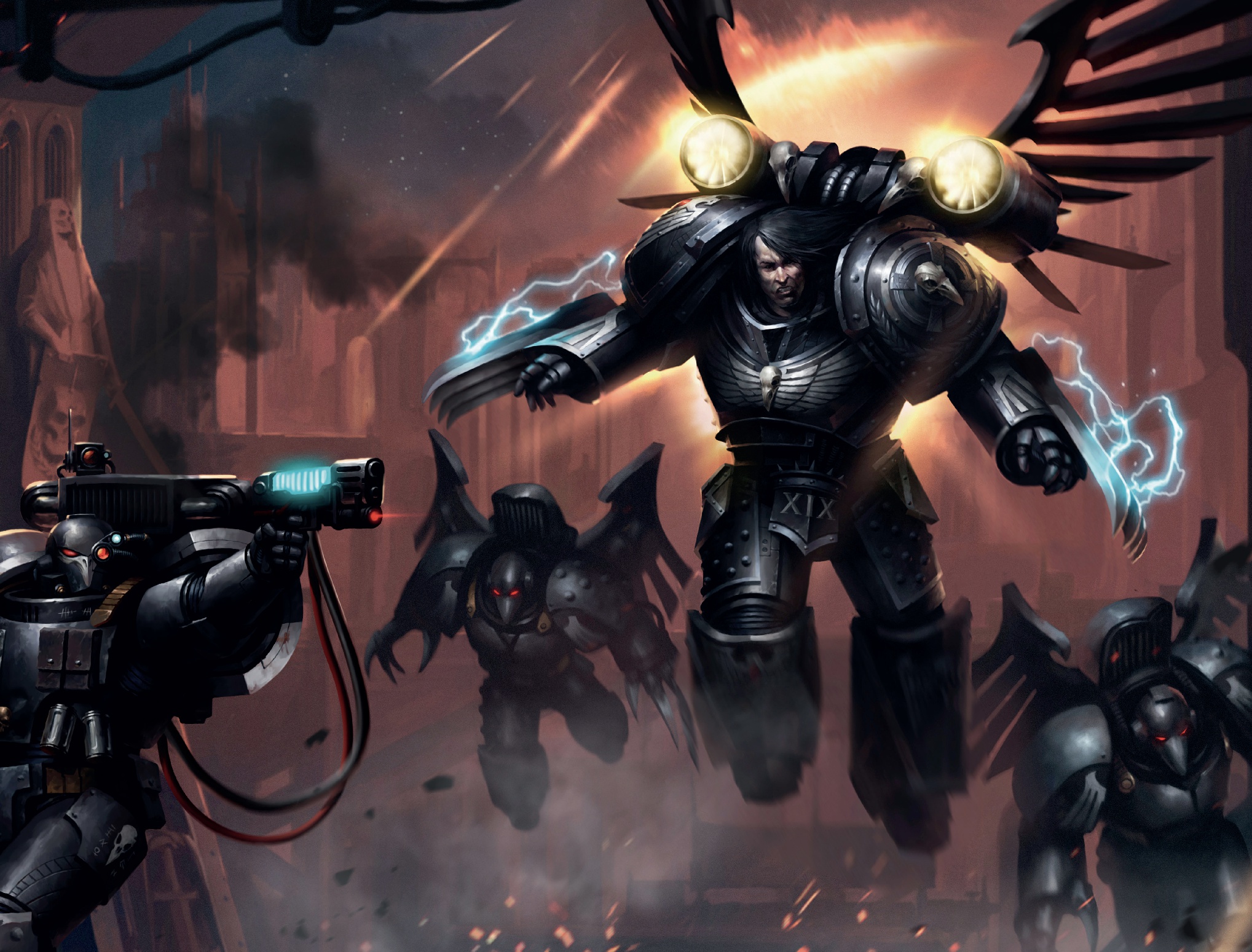 Space Marines in battle HD Wallpaper
