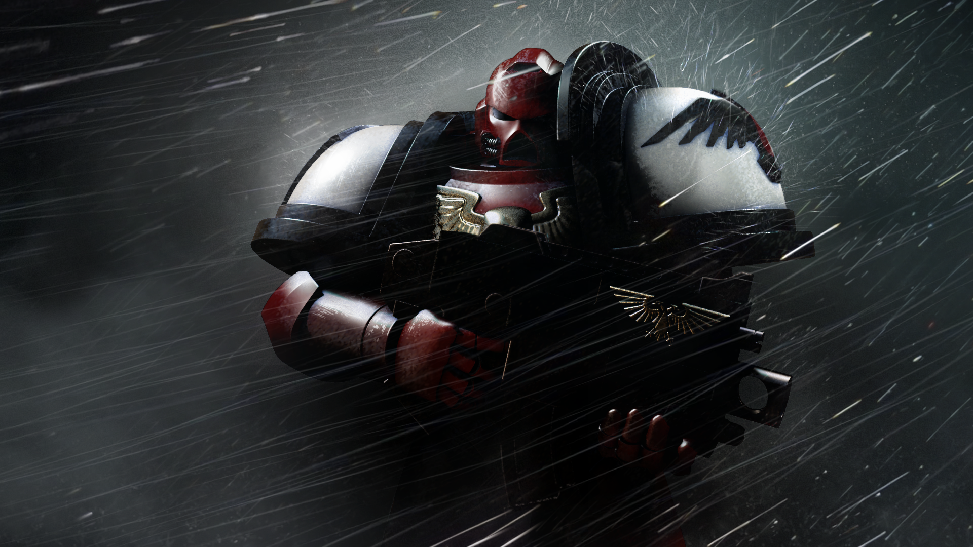 Space Marine in the Rain HD Wallpaper