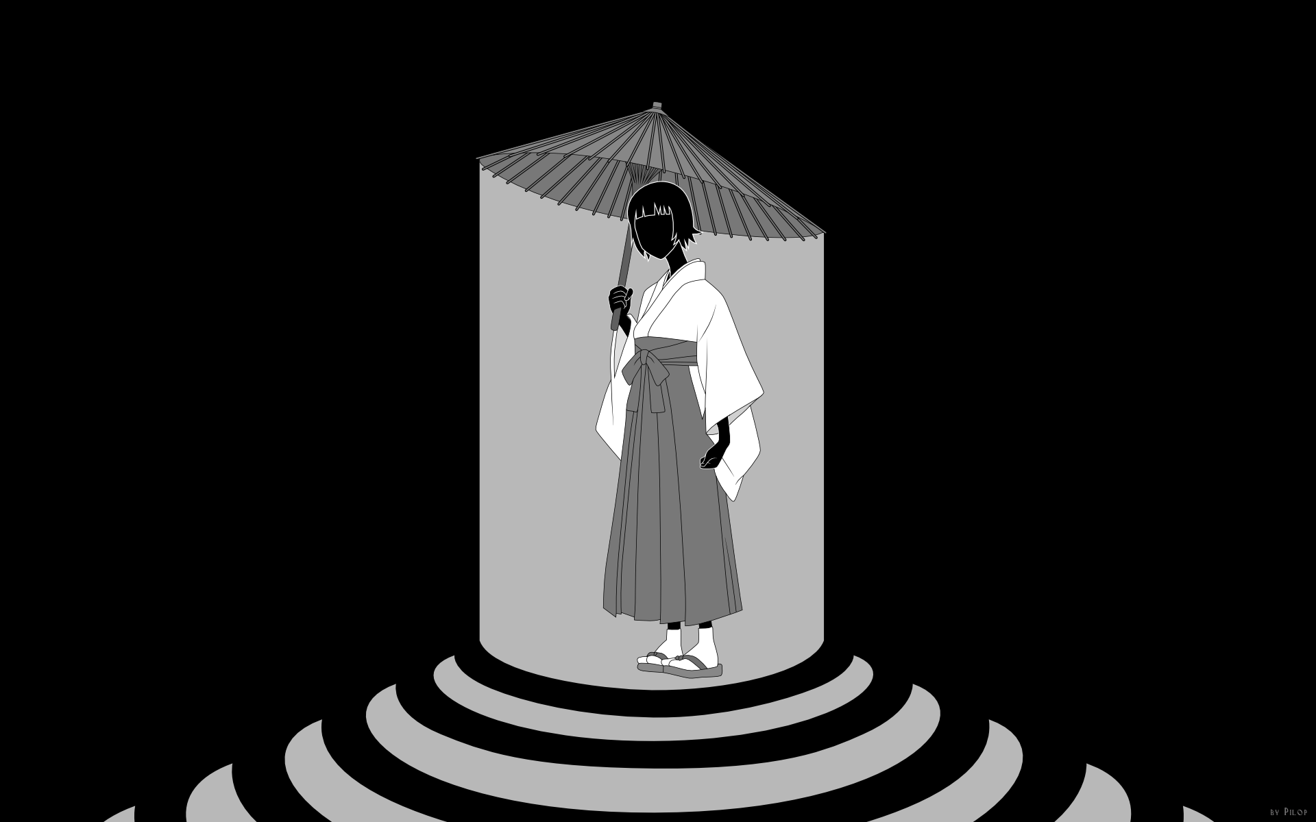 Matoi Tsunetsuki holding an umbrella HD Wallpaper