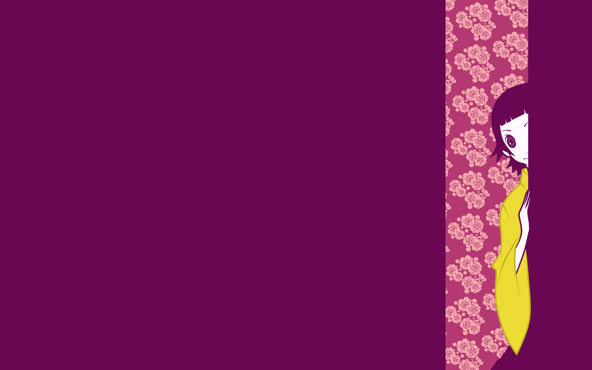 Matoi Tsunetsuki peeking from behind a floral pattern HD Wallpaper