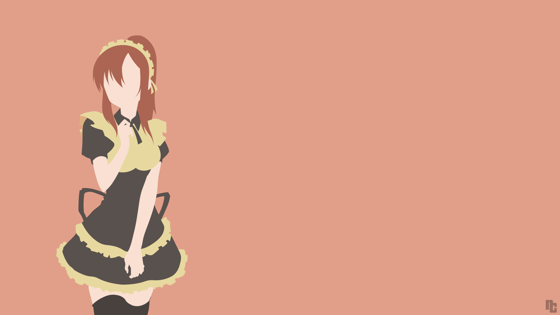 Girl in Maid Outfit HD Wallpaper