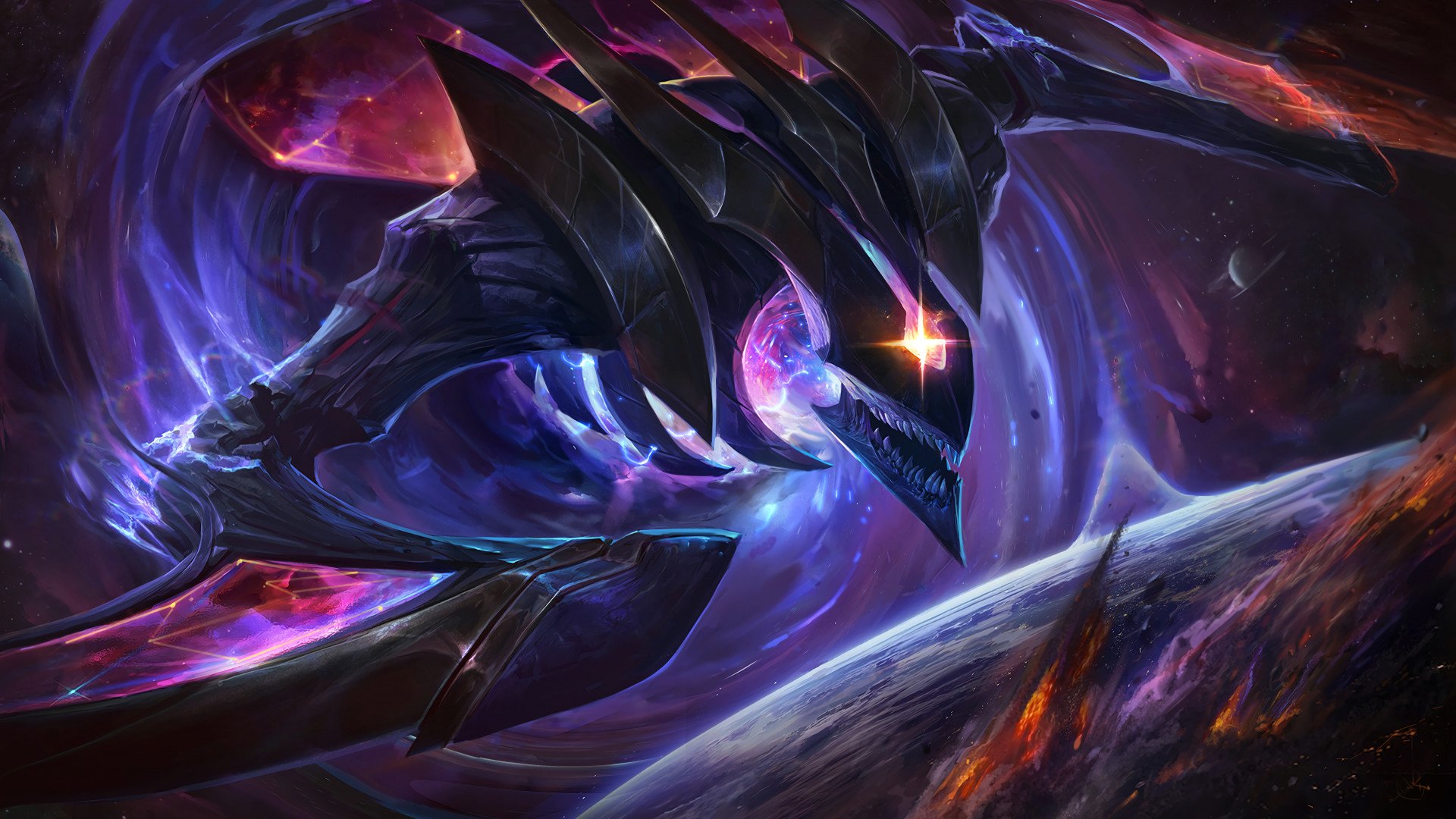 Kha'Zix from League of Legends in space HD Wallpaper