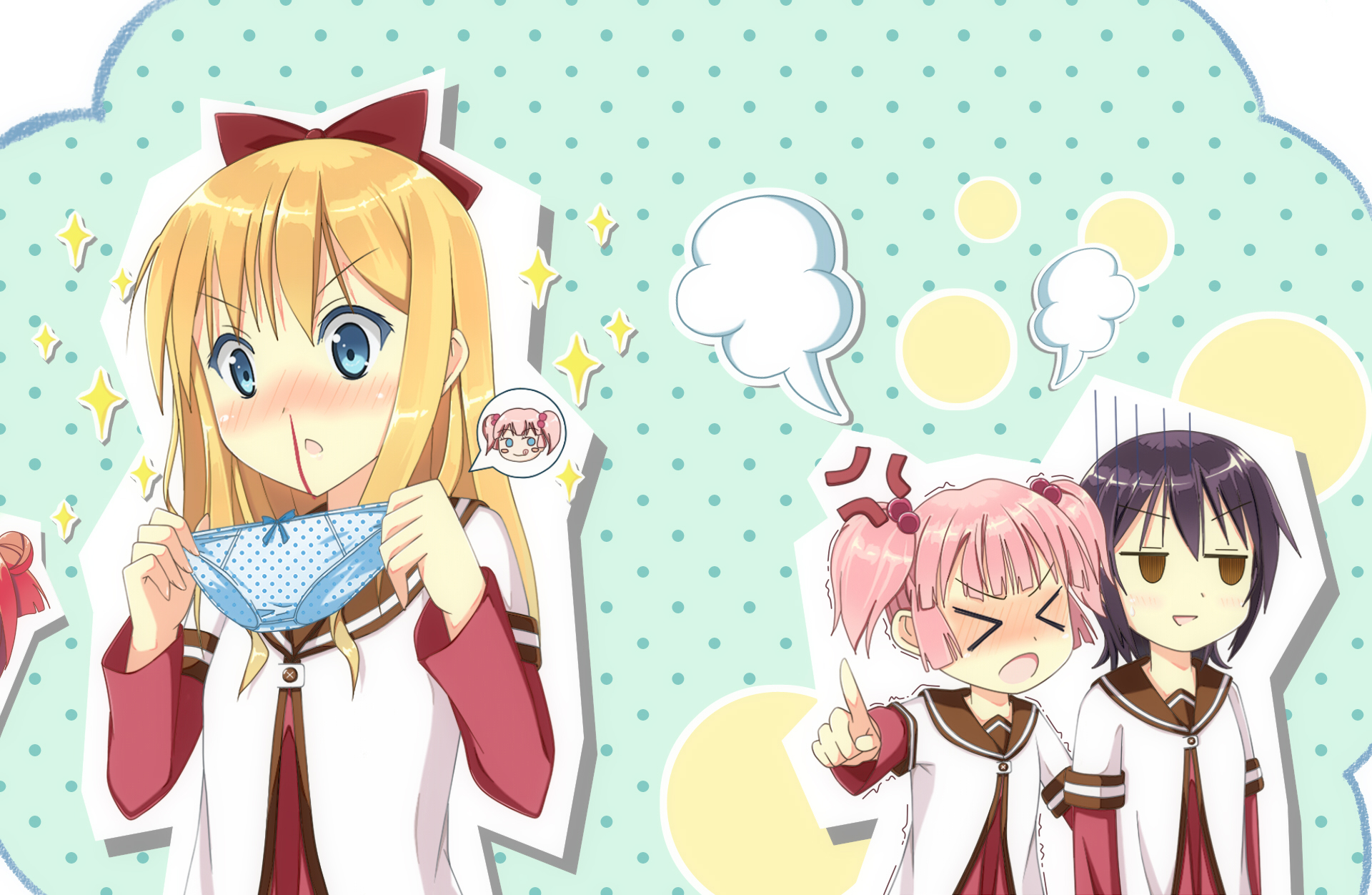 Kyouko Toshinou holding panties HD Wallpaper