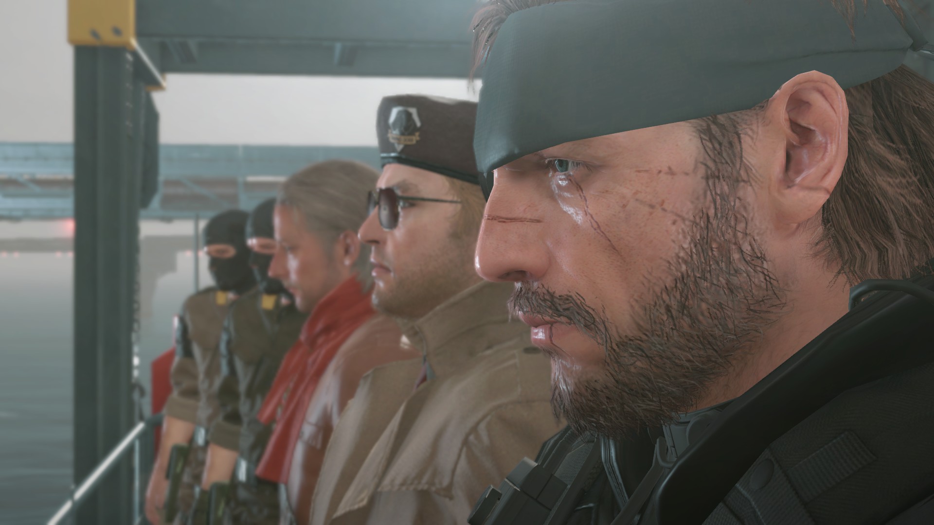Big Boss and soldiers in a line HD Wallpaper