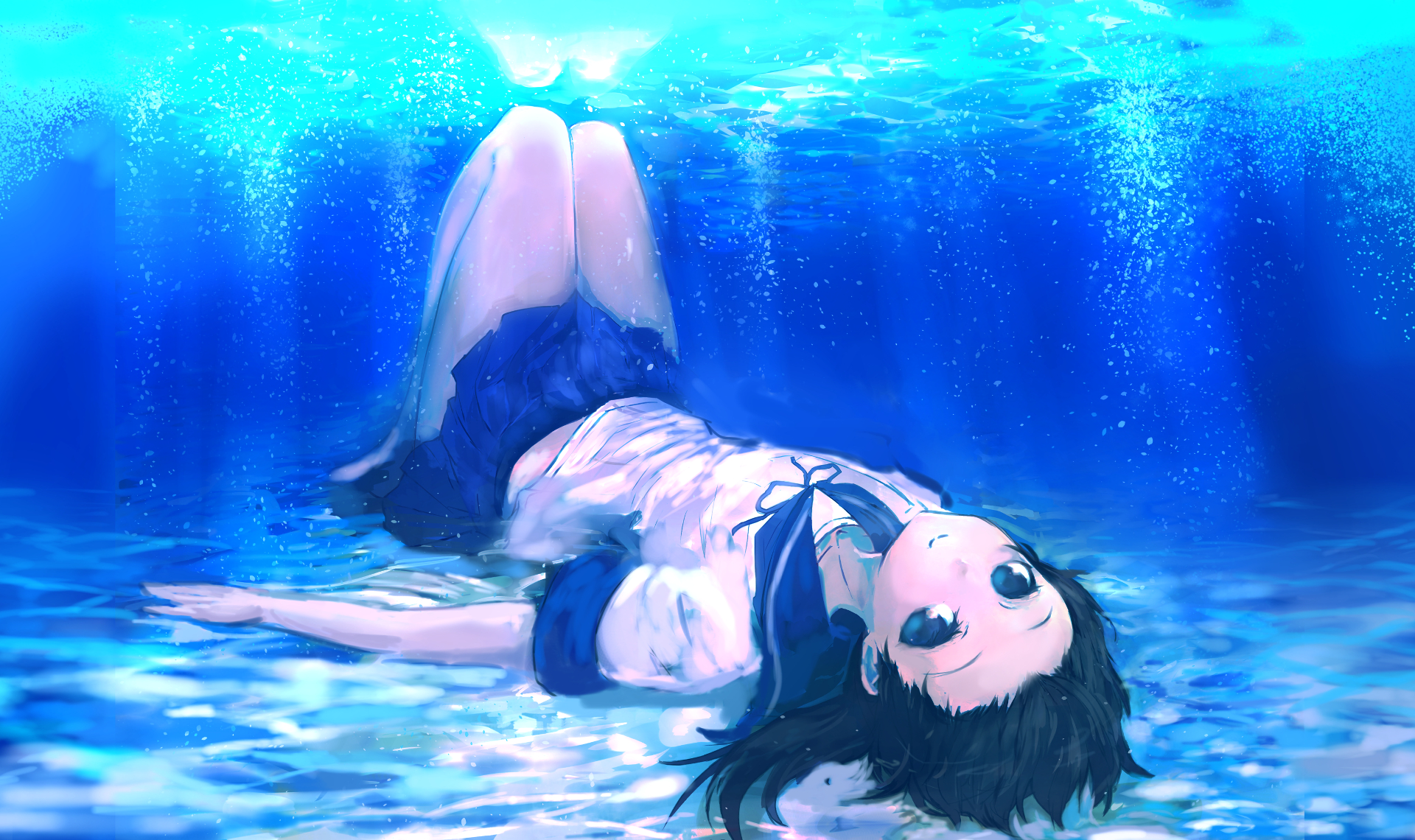 Fubuki from Kancolle underwater HD Wallpaper