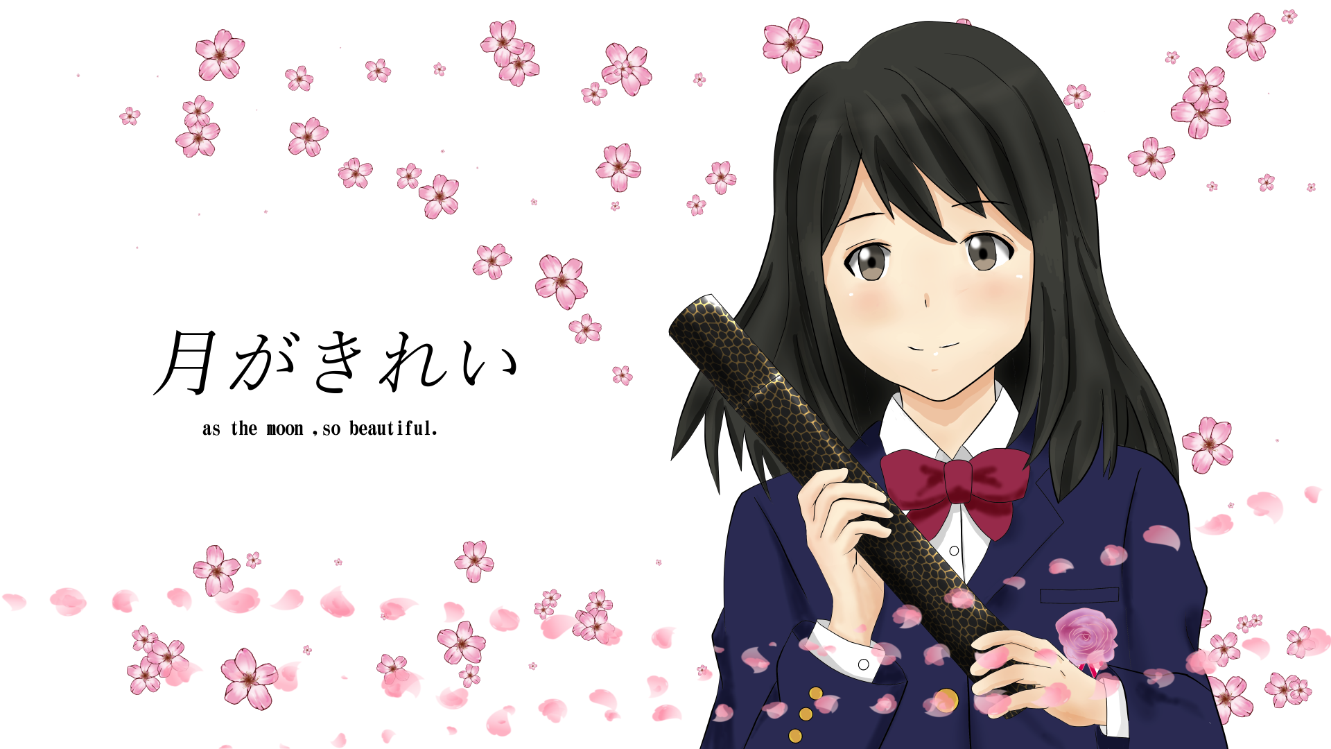 Tsuki ga Kirei Akane Mizuno Graduation HD Wallpaper