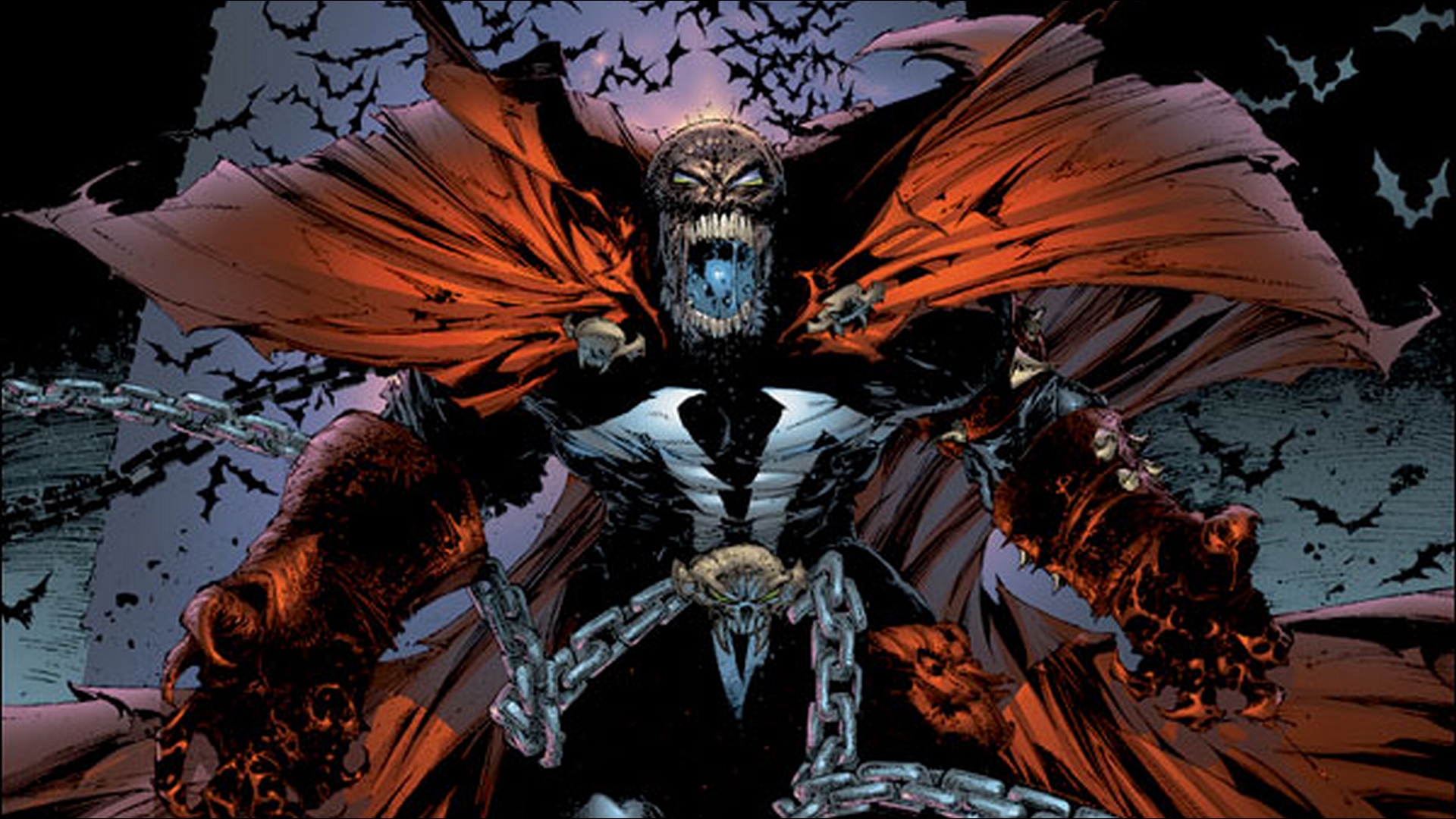 Spawn with Red Cape and Chains HD Wallpaper