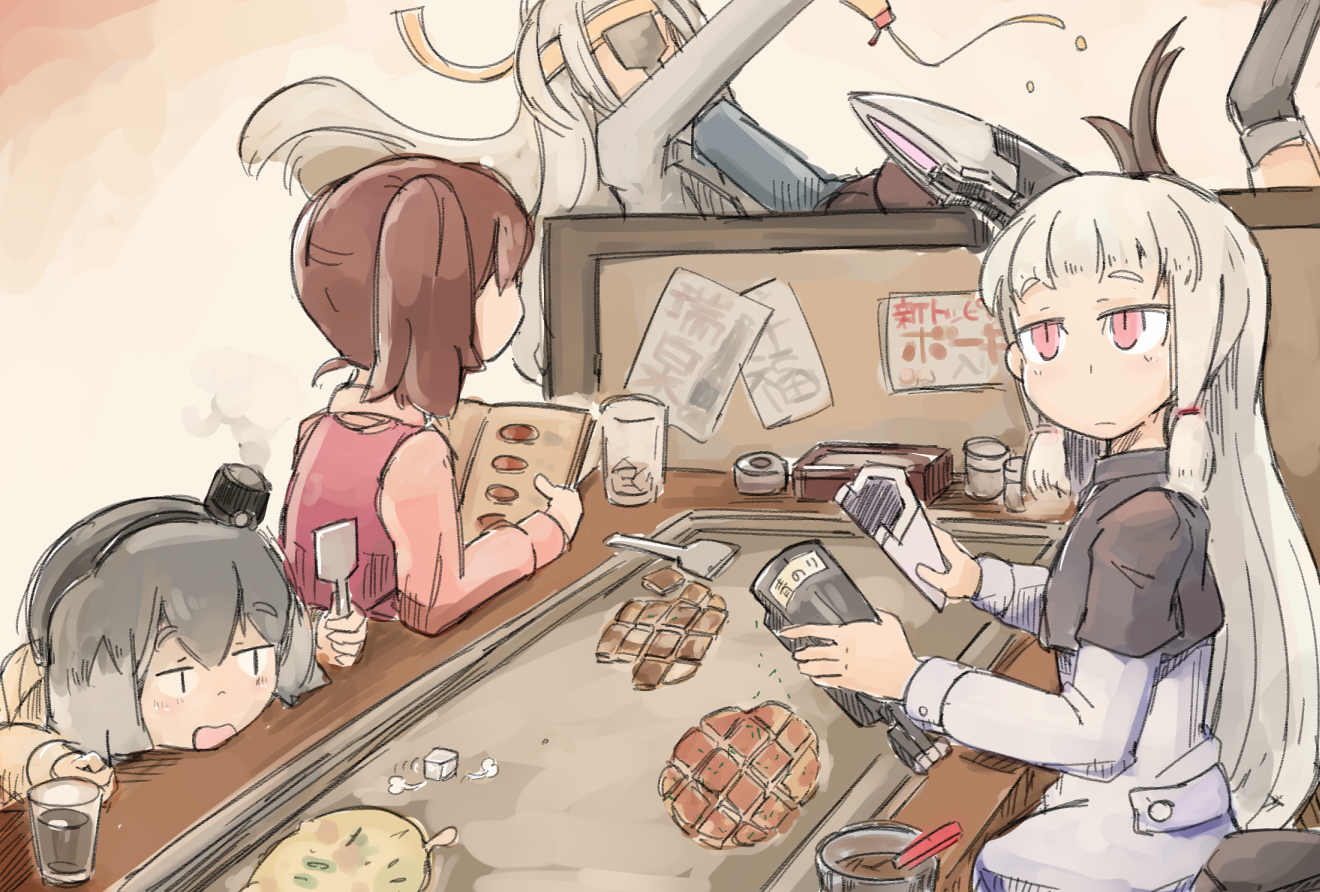 Shoukaku from Kancolle at a restaurant HD Wallpaper