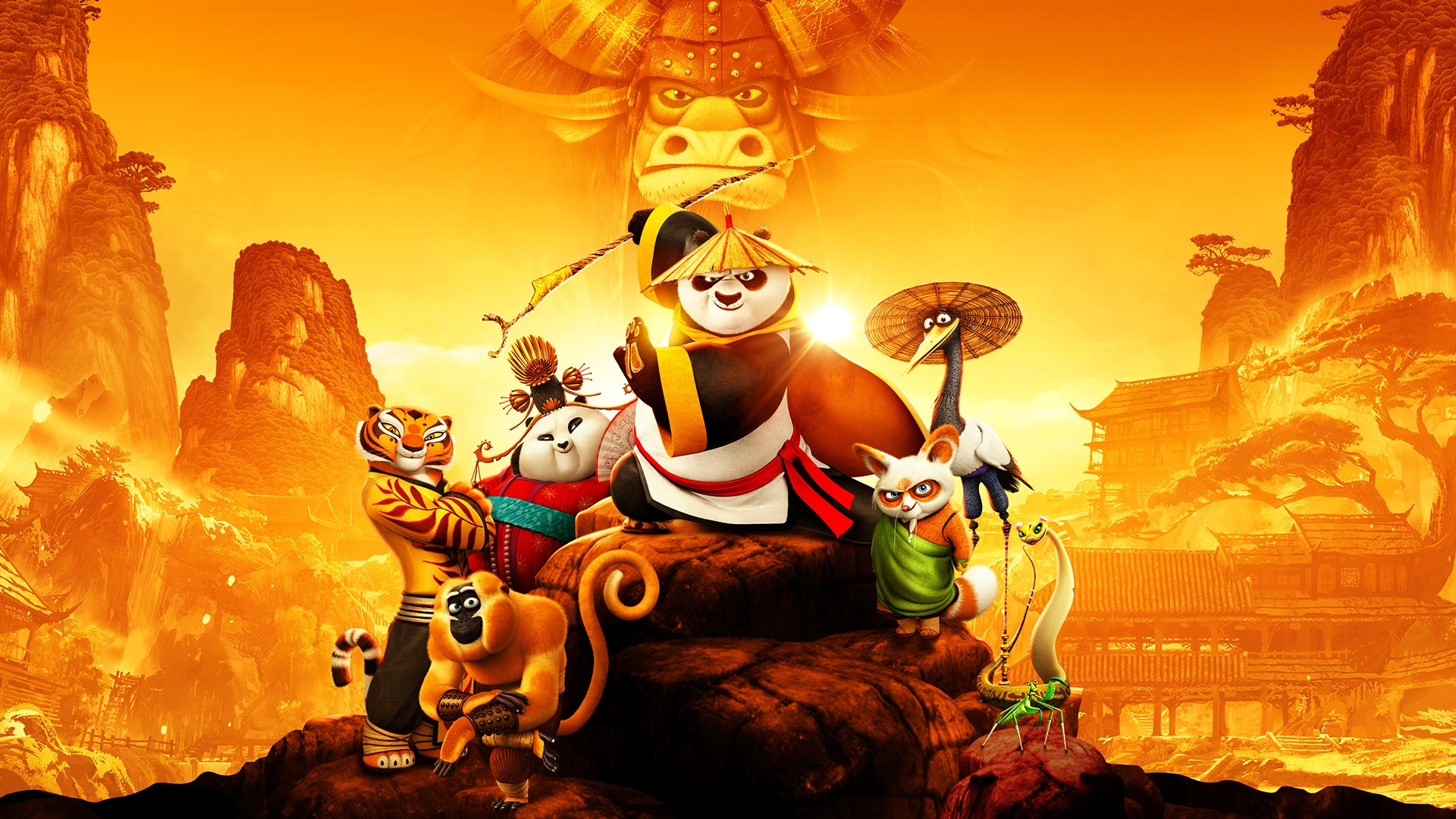 Po and the Furious Five from Kung Fu Panda HD Wallpaper