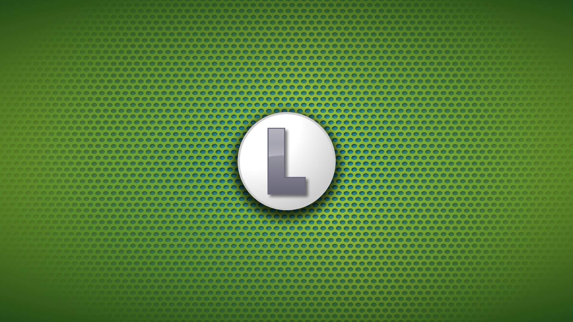 Letter L on green perforated background HD Wallpaper