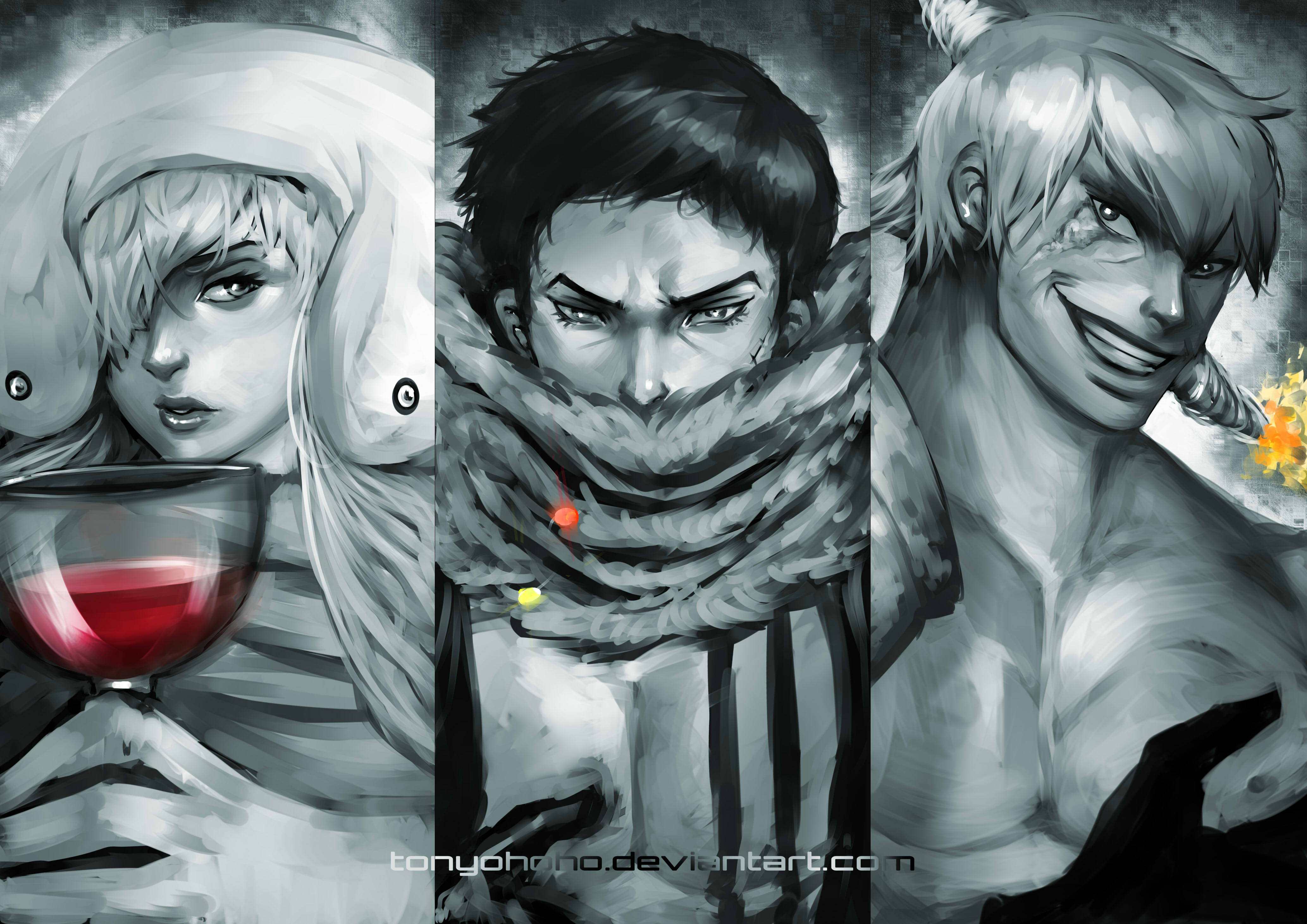 Three characters from One Piece HD Wallpaper