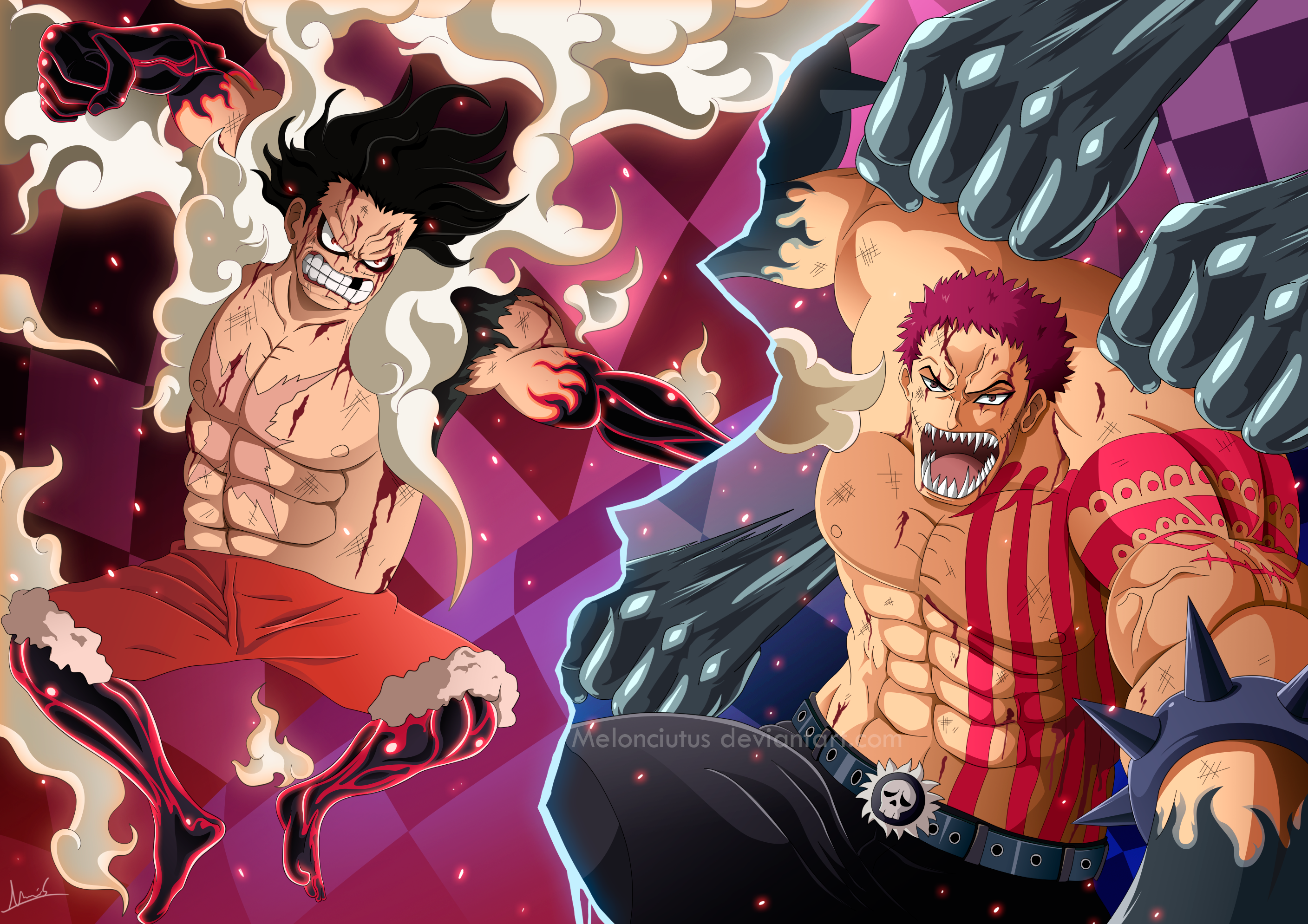 Monkey D. Luffy vs. Charlotte Katakuri from One Piece HD Wallpaper