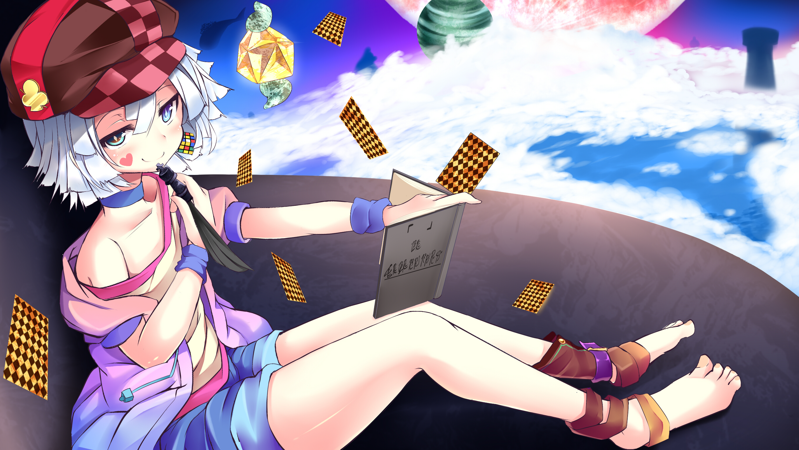 Shiro from No Game No Life playing cards HD Wallpaper