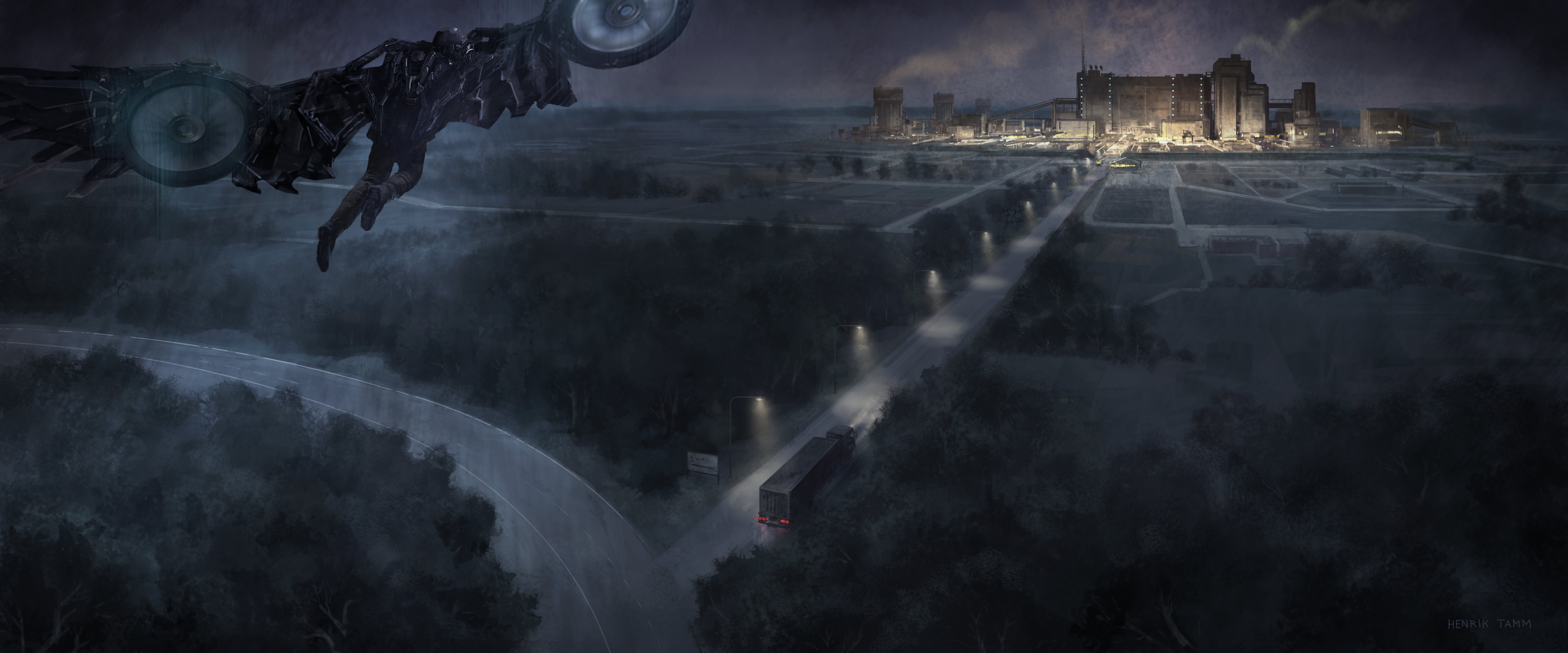 Vulture from Marvel Comics flying over a dark landscape HD Wallpaper