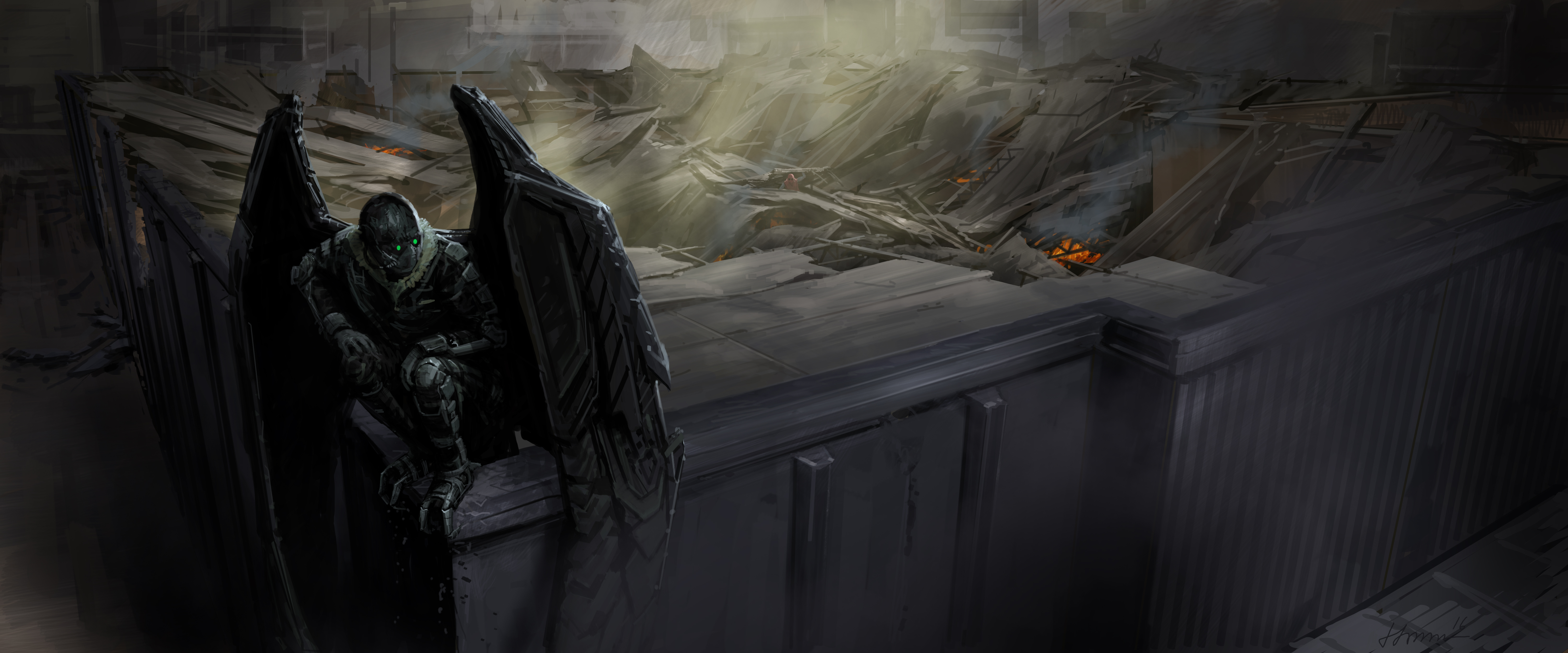 Vulture from Marvel Comics perched on a ledge HD Wallpaper