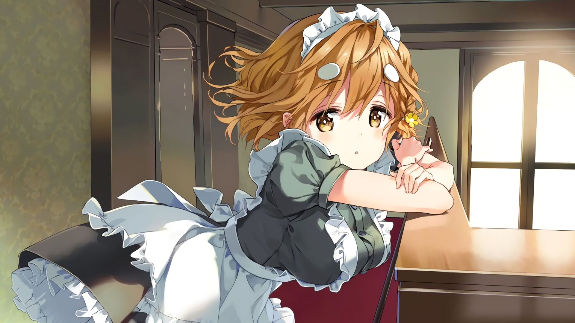 Yoshino Koiwai in Maid Outfit HD Wallpaper