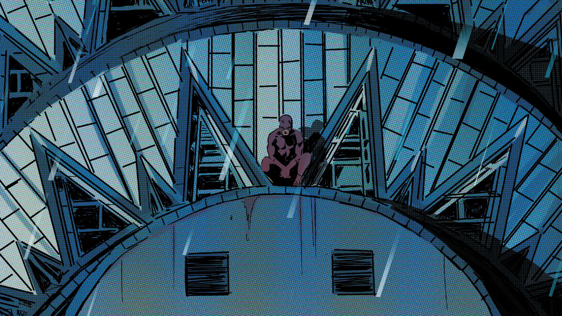 Matt Murdock sitting on a building HD Wallpaper